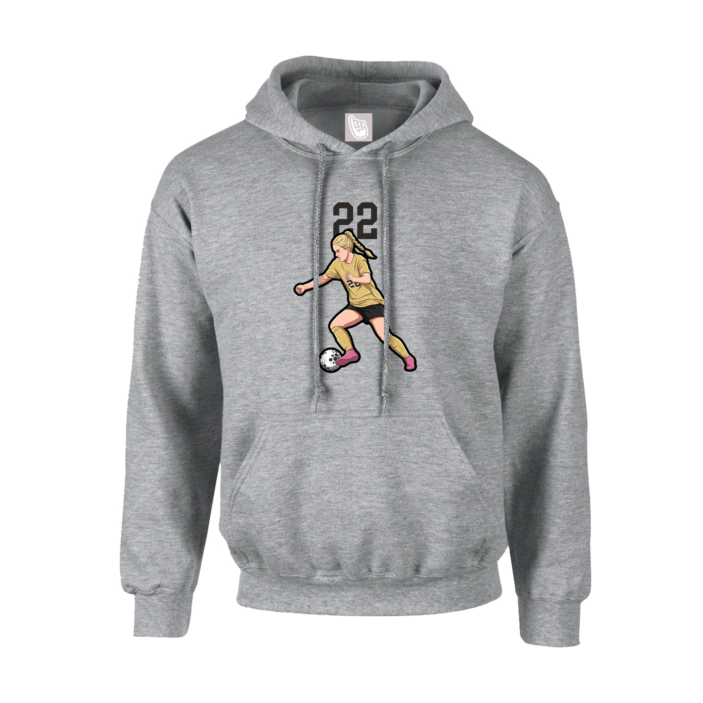 Hoodie — Number Top in Grey