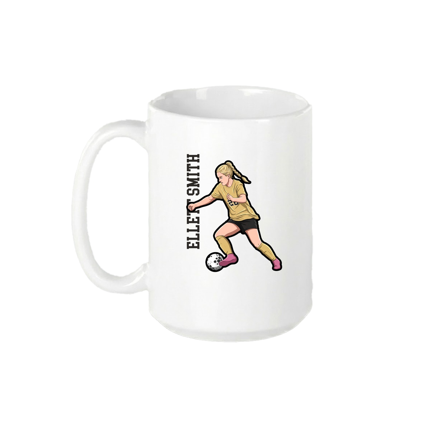 15oz Coffee Mug — Name Vertical in White