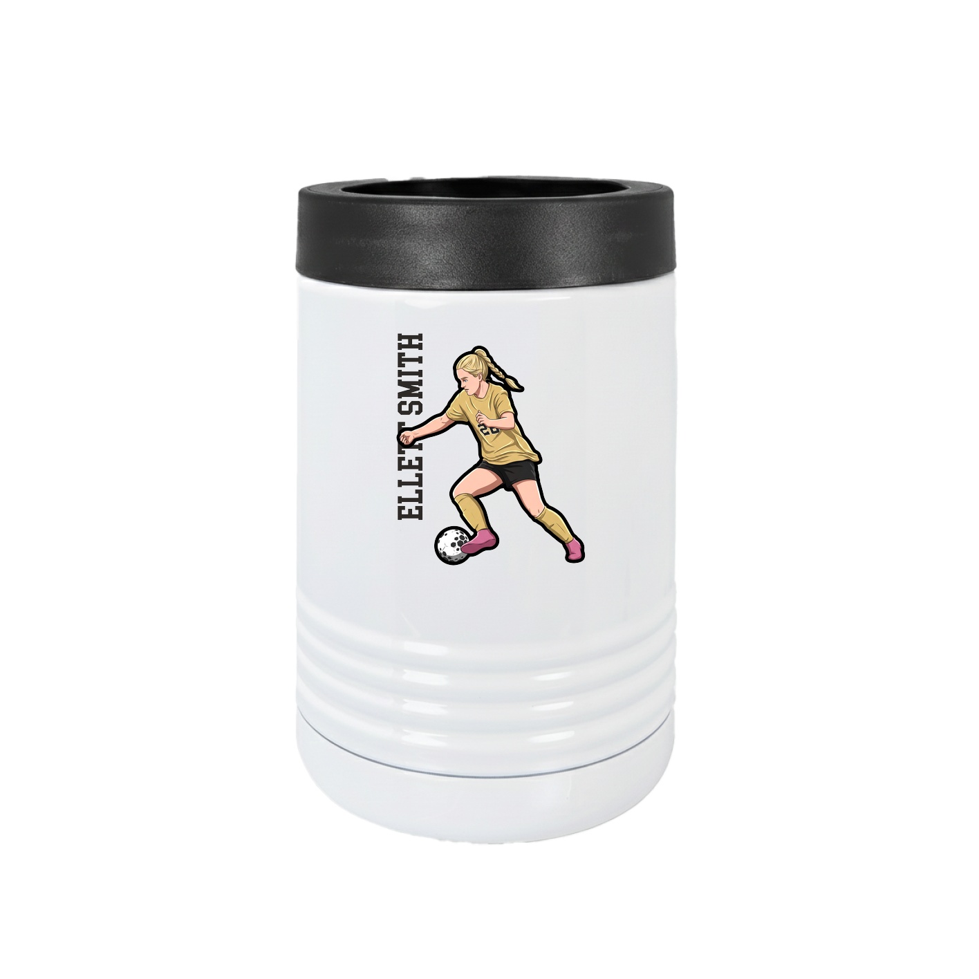 Beverage Holder — Name Vertical in White