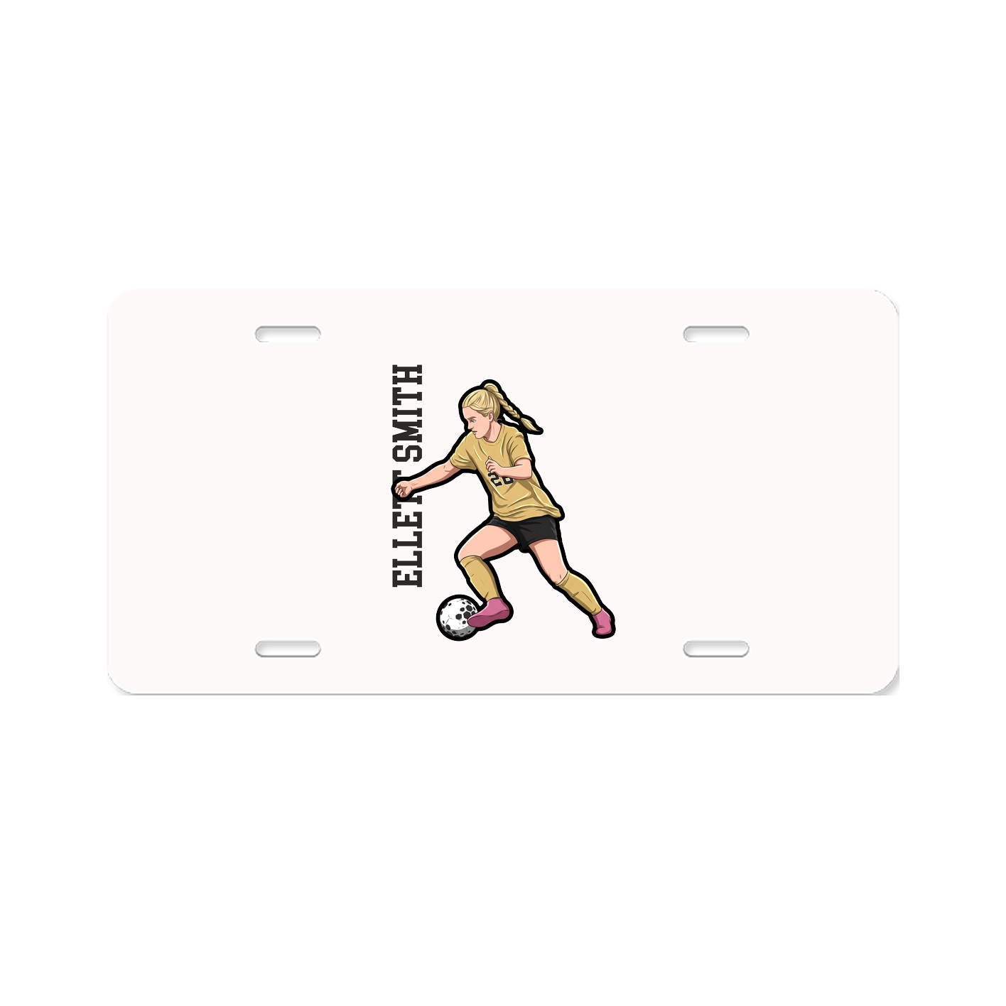 License Plate — Name Vertical in Classic