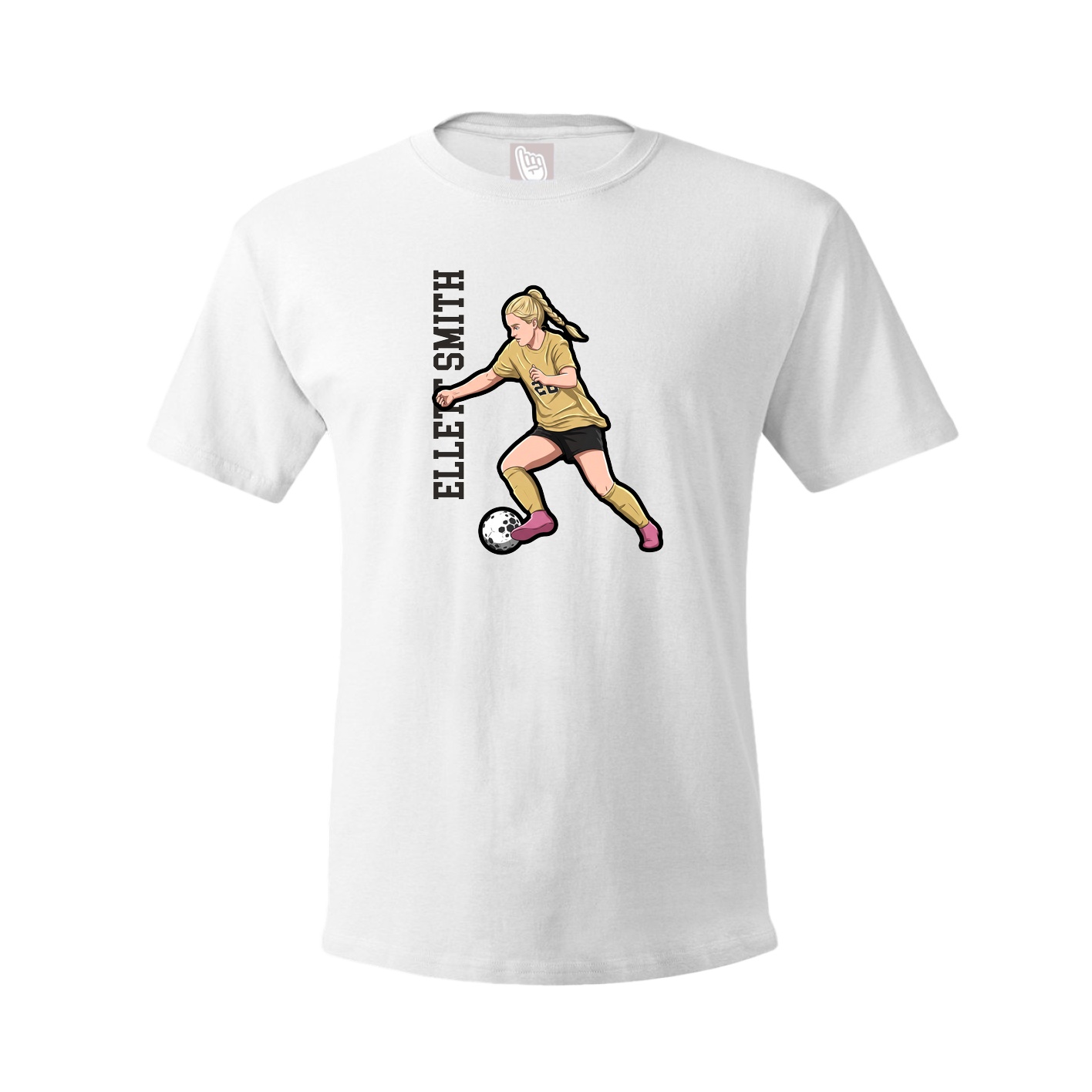 Youth Tee — Name Vertical in White