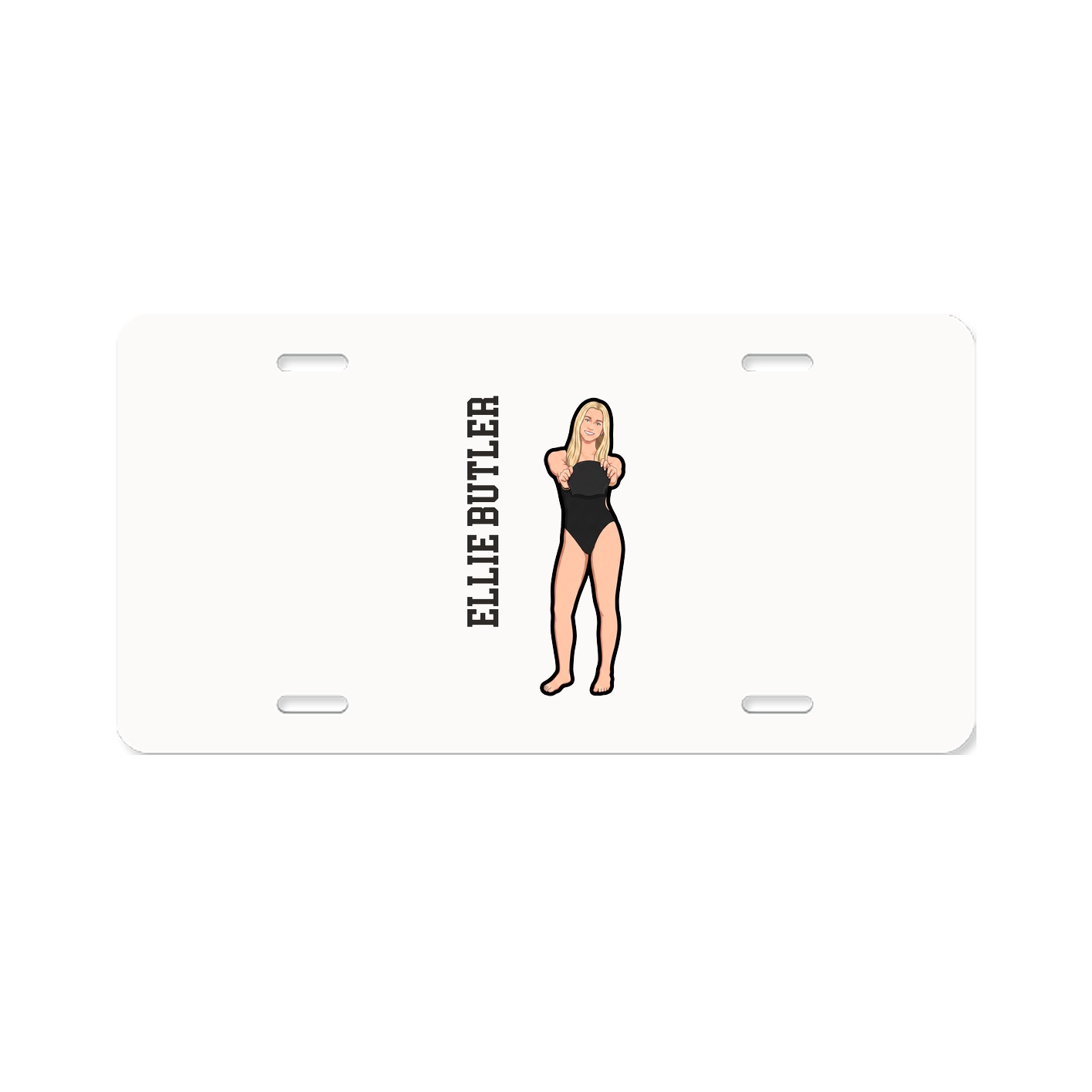 License Plate — Name Vertical in Classic