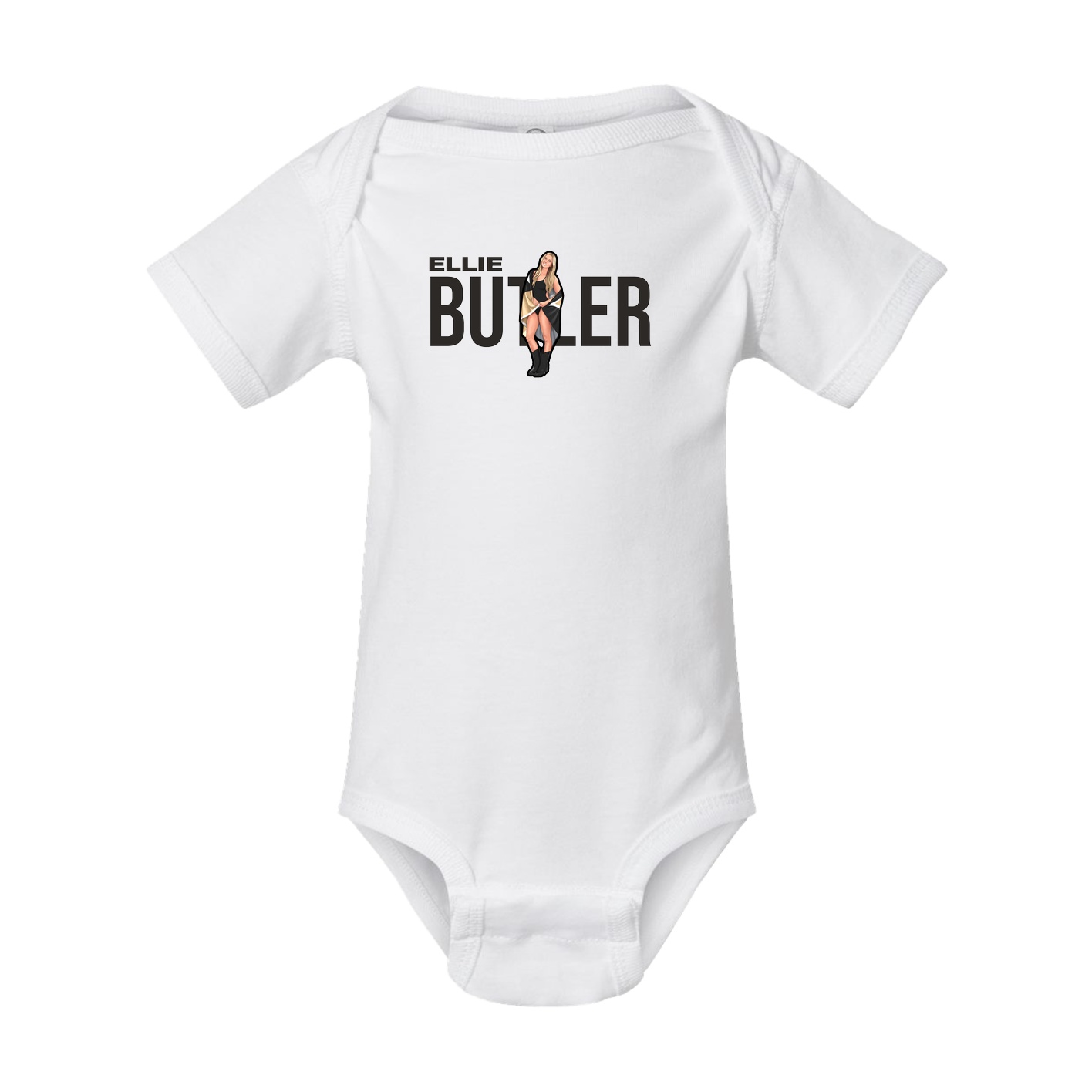 Baby Onesie — Player Name in White