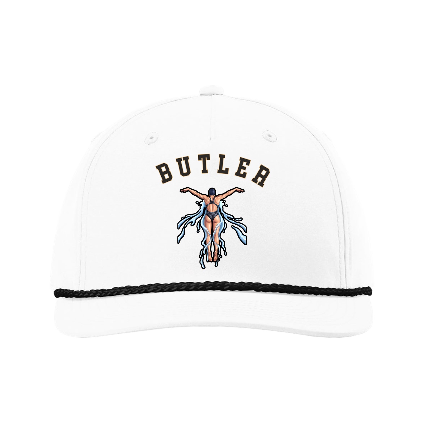 Five-Panel Classic Rope Cap — Shirsey Arch in White