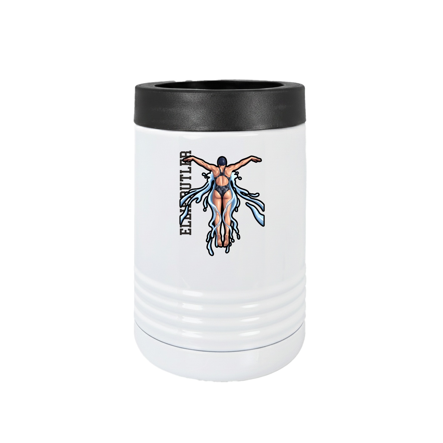Beverage Holder — Name Vertical in White
