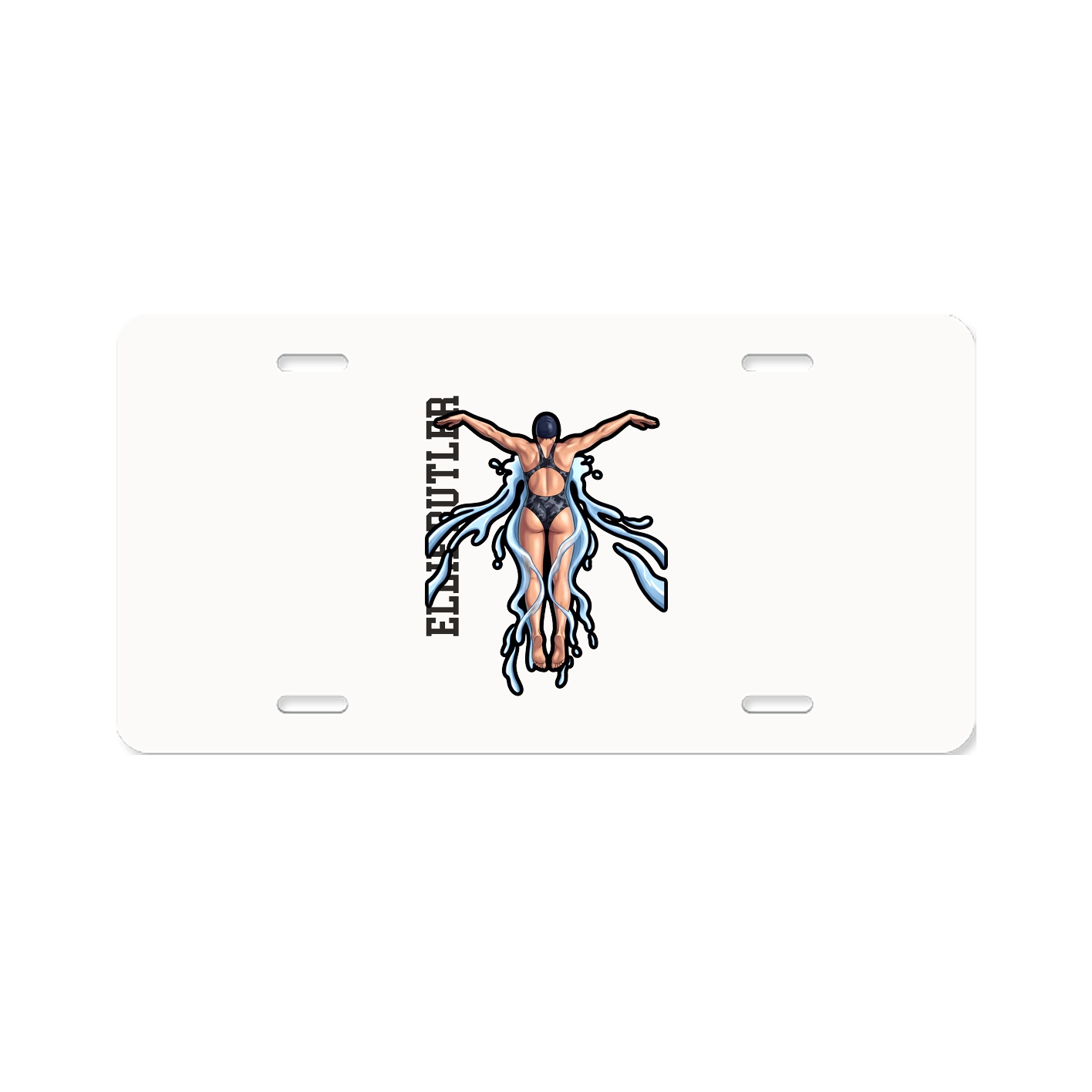 License Plate — Name Vertical in Classic