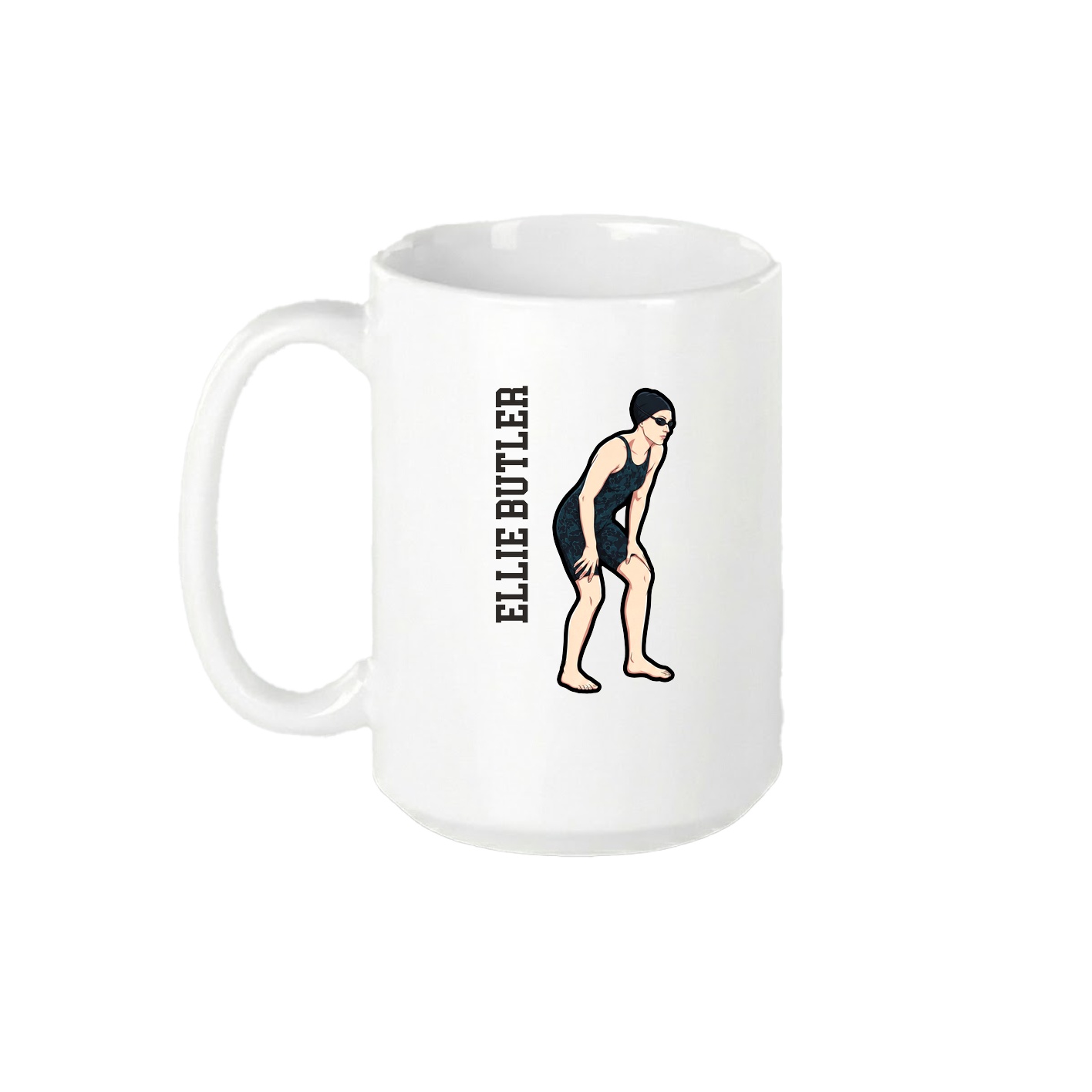 15oz Coffee Mug — Name Vertical in White