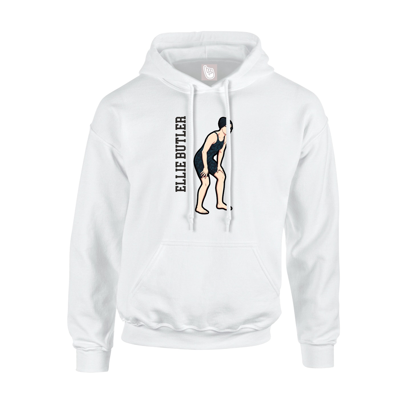 Hoodie — Name Vertical in White