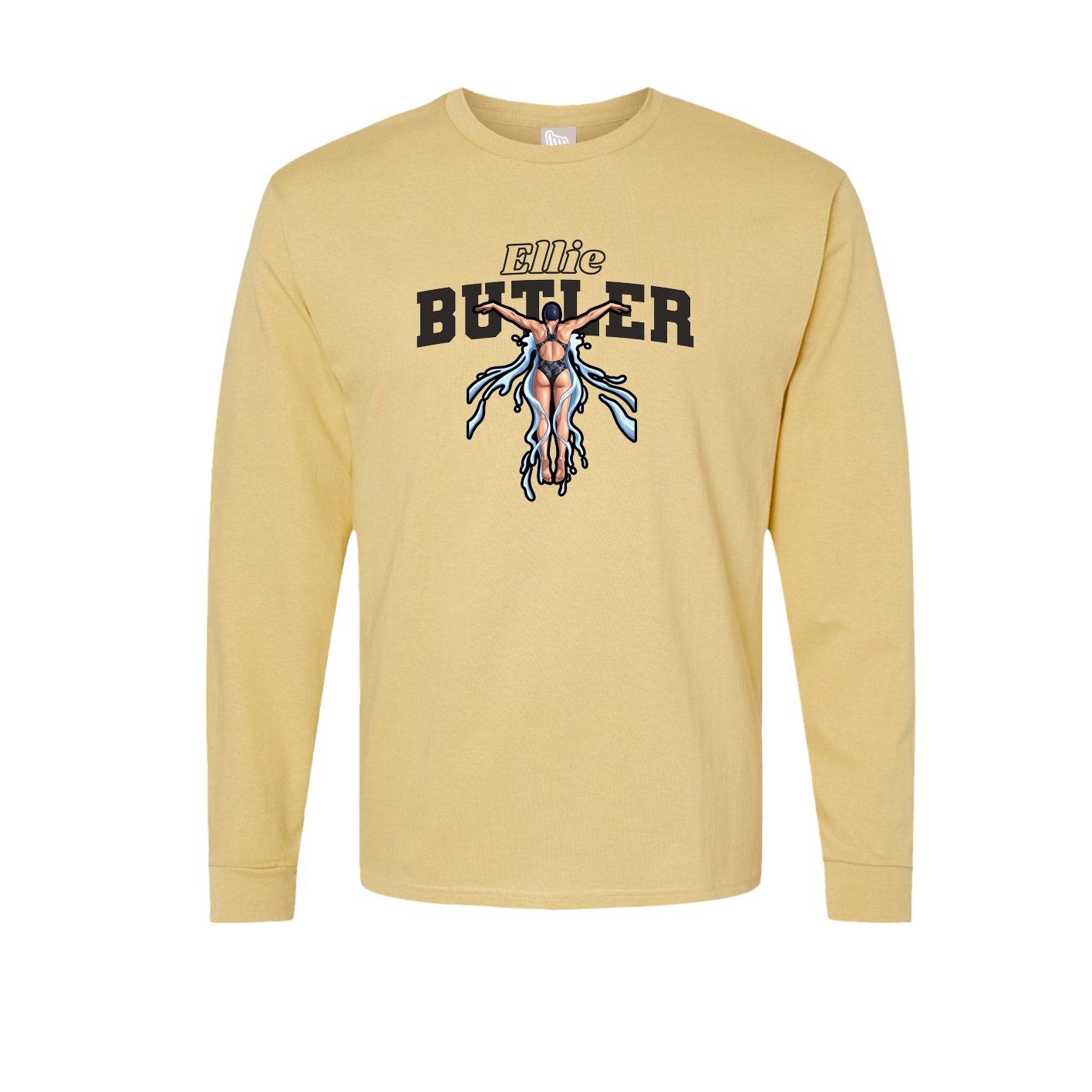 Long Sleeve Tee — Name Arch in Vegas Gold