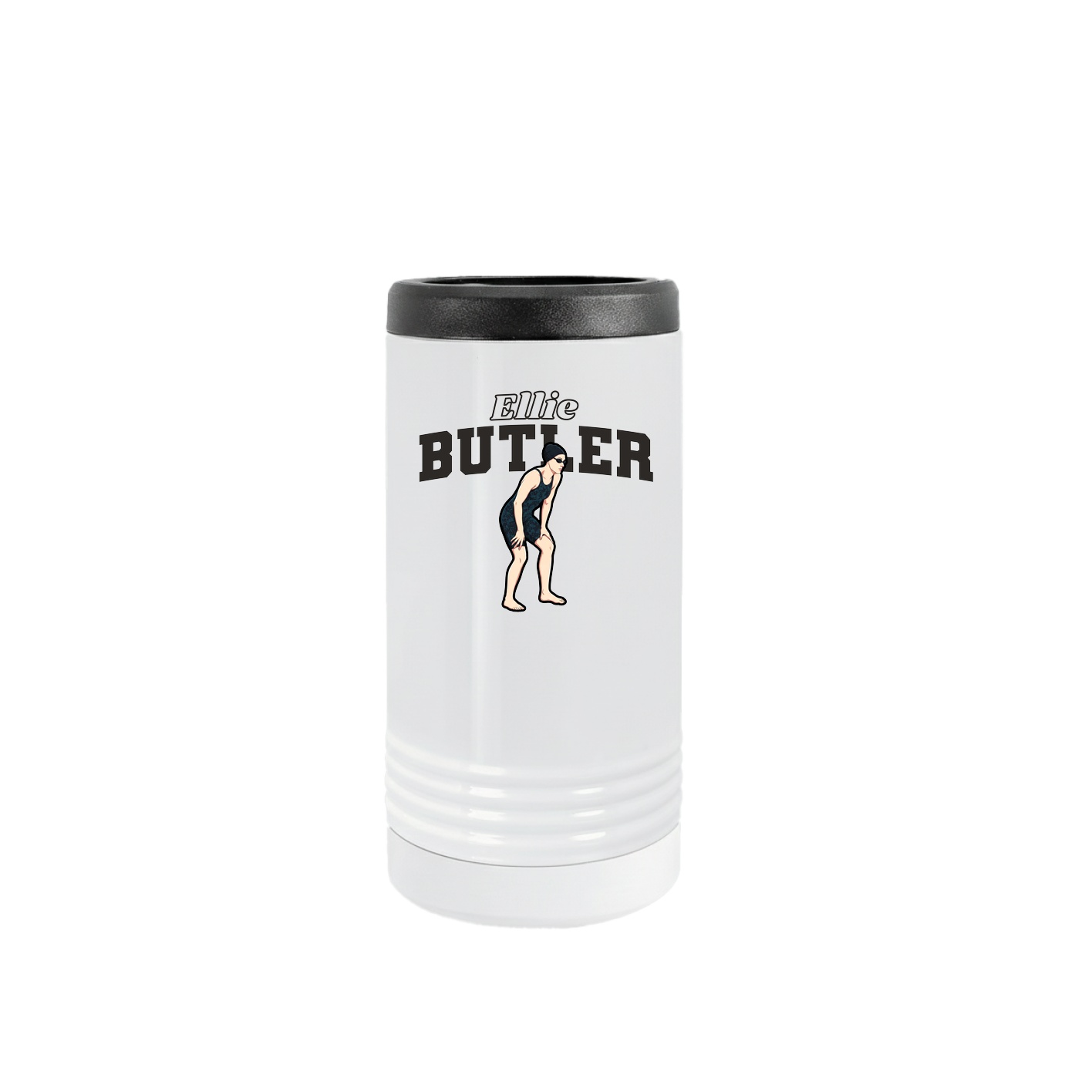 Slim Beverage Holder — Name Arch in White