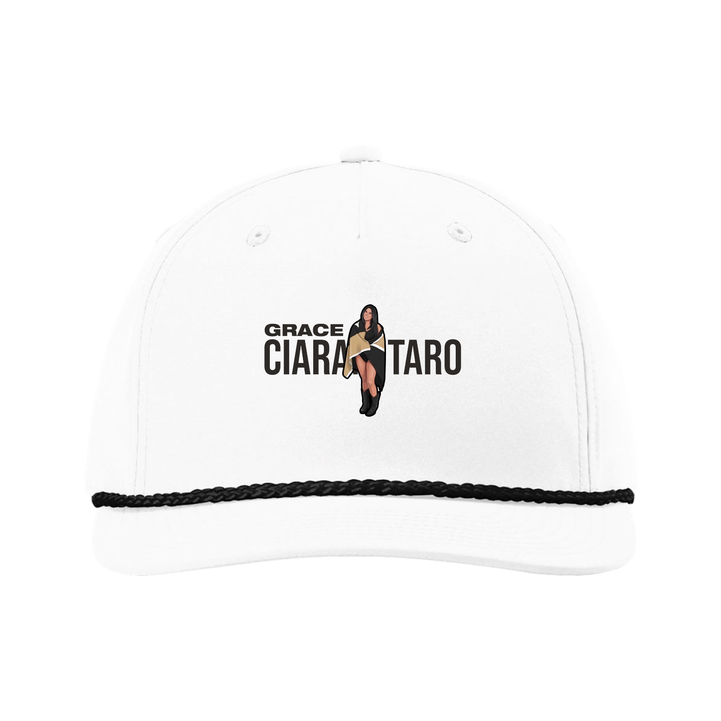 Five-Panel Classic Rope Cap — Player Name in White