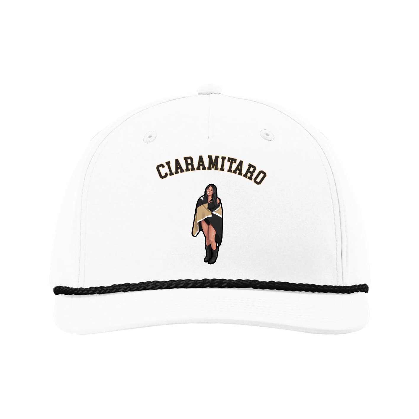 Five-Panel Classic Rope Cap — Shirsey Arch in White