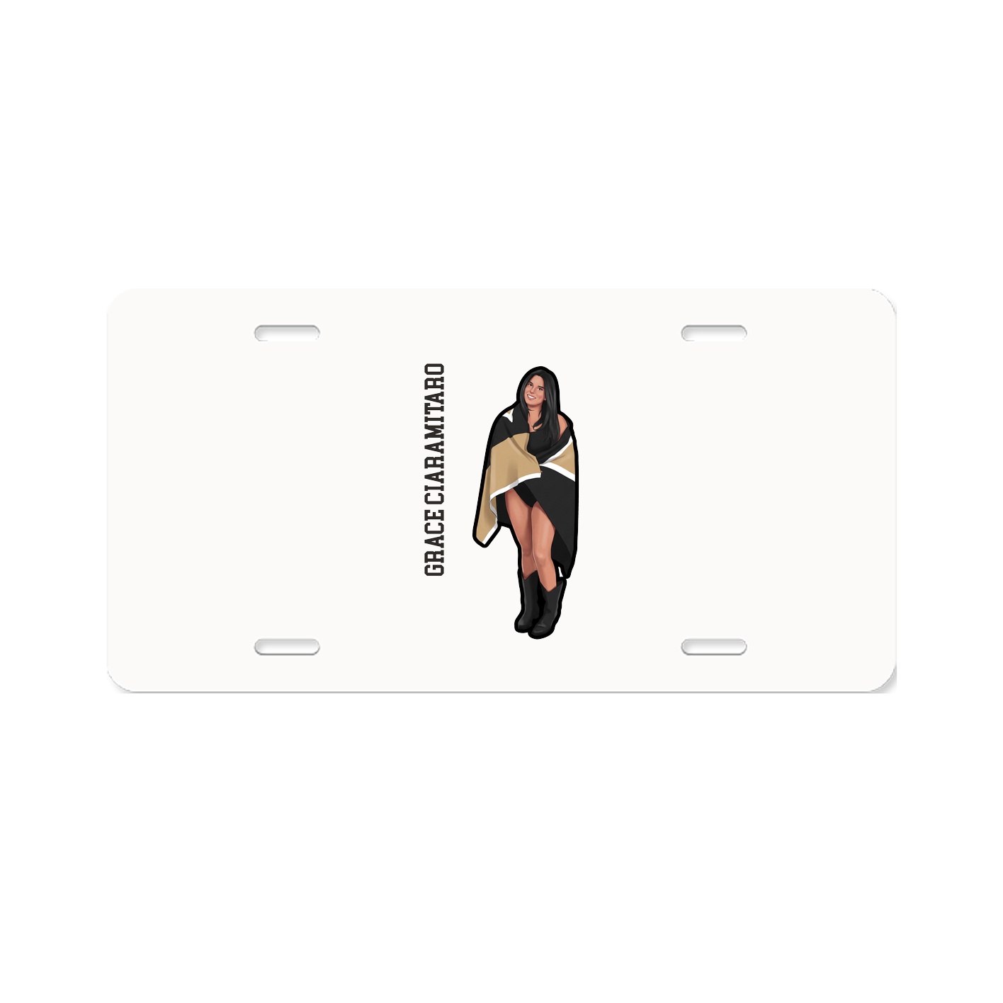 License Plate — Name Vertical in Classic