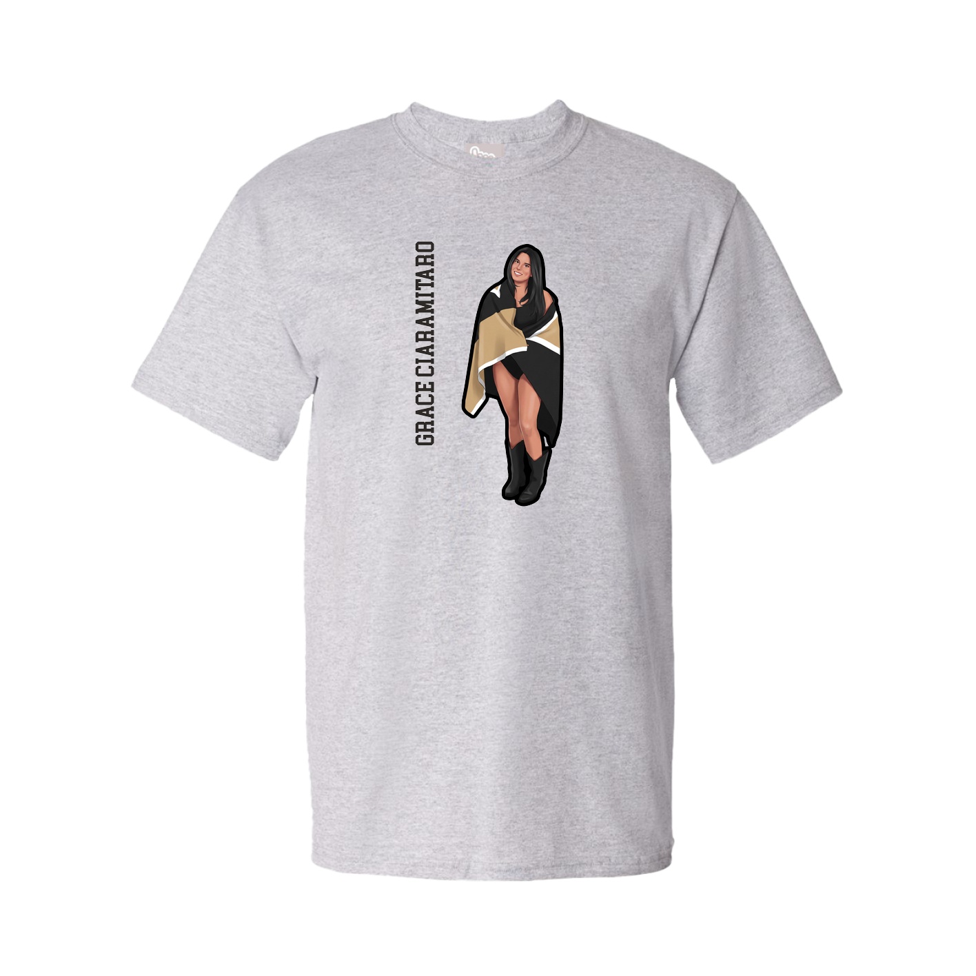 Tee — Name Vertical in Grey