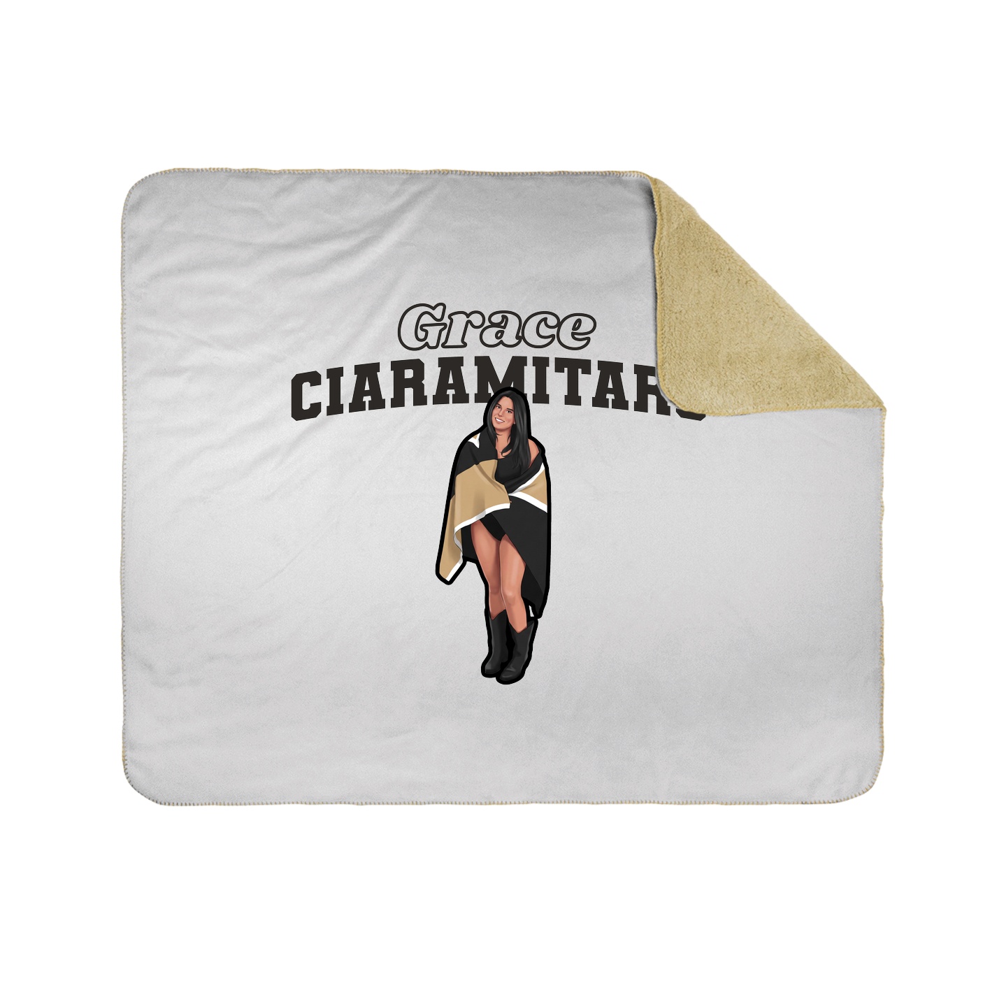 Throw Blanket — Name Arch in White