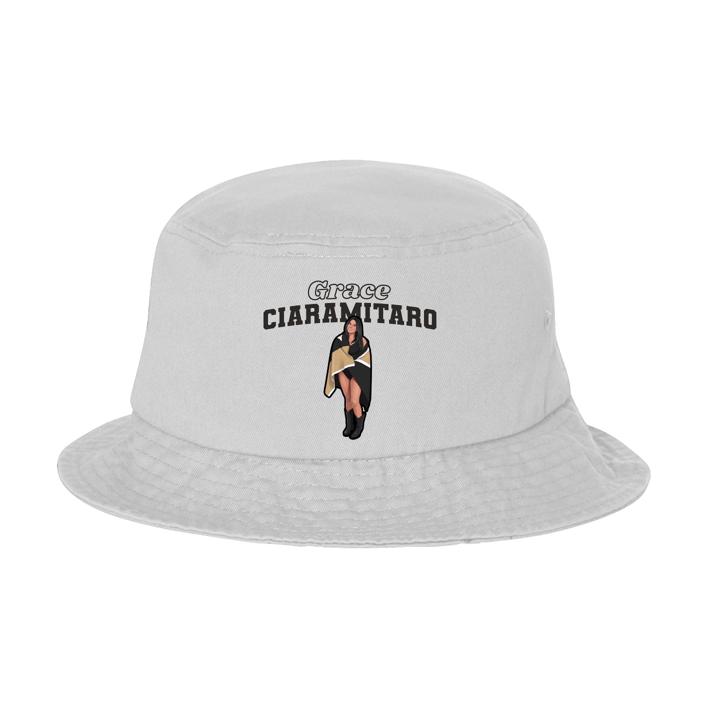 Bucket Cap — Name Arch in White