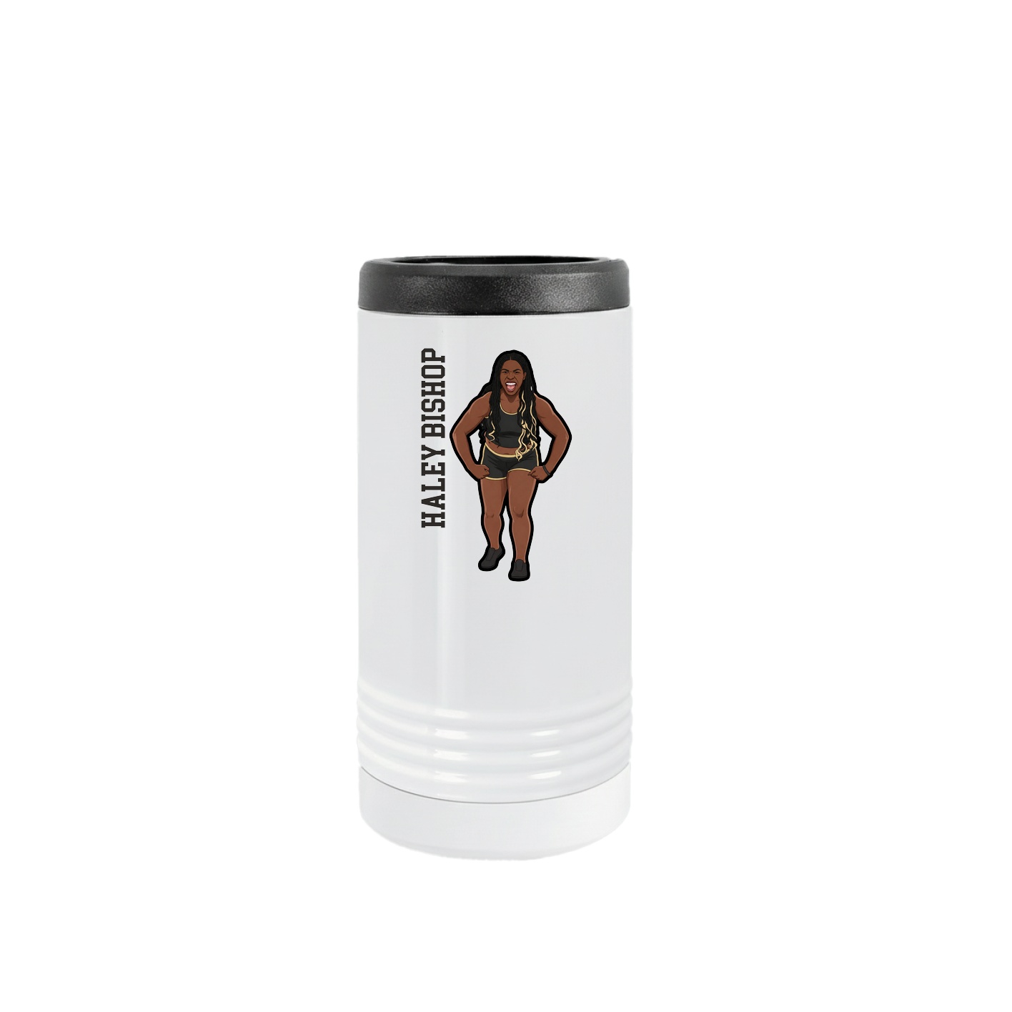 Slim Beverage Holder — Name Vertical in White