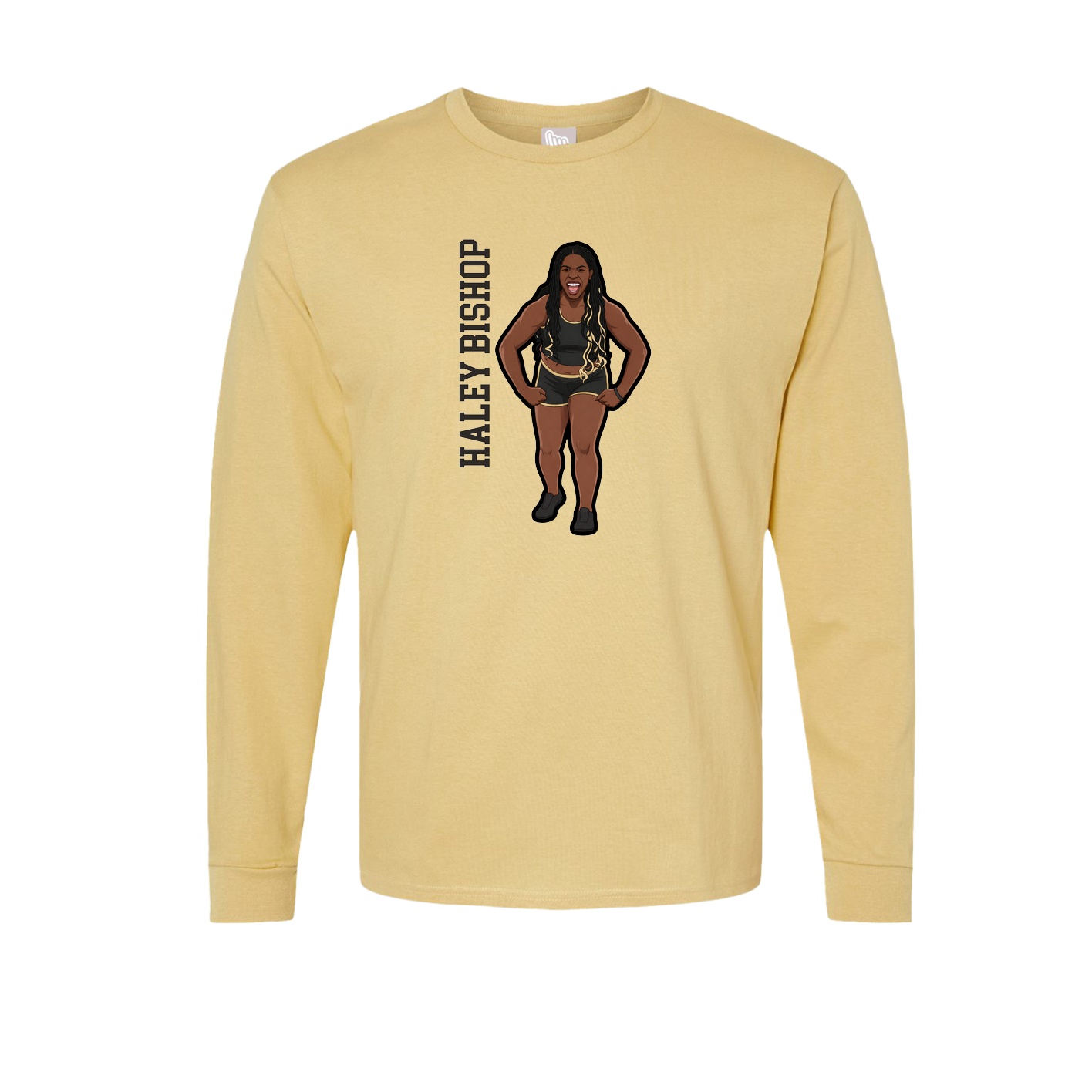 Long Sleeve Tee — Name Vertical in Vegas Gold
