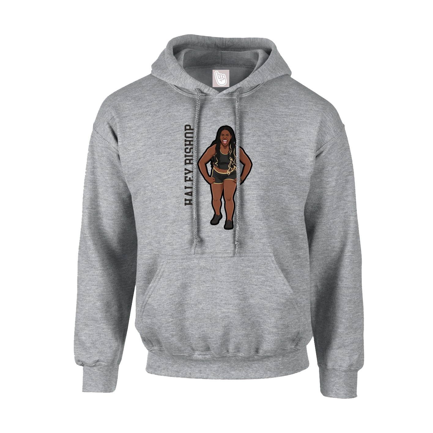 Youth Hoodie — Name Vertical in Grey