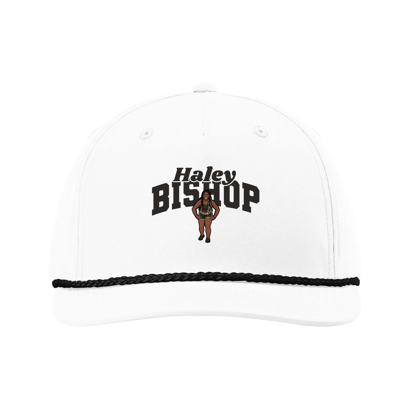 Five-Panel Classic Rope Cap — Signature Arch in White