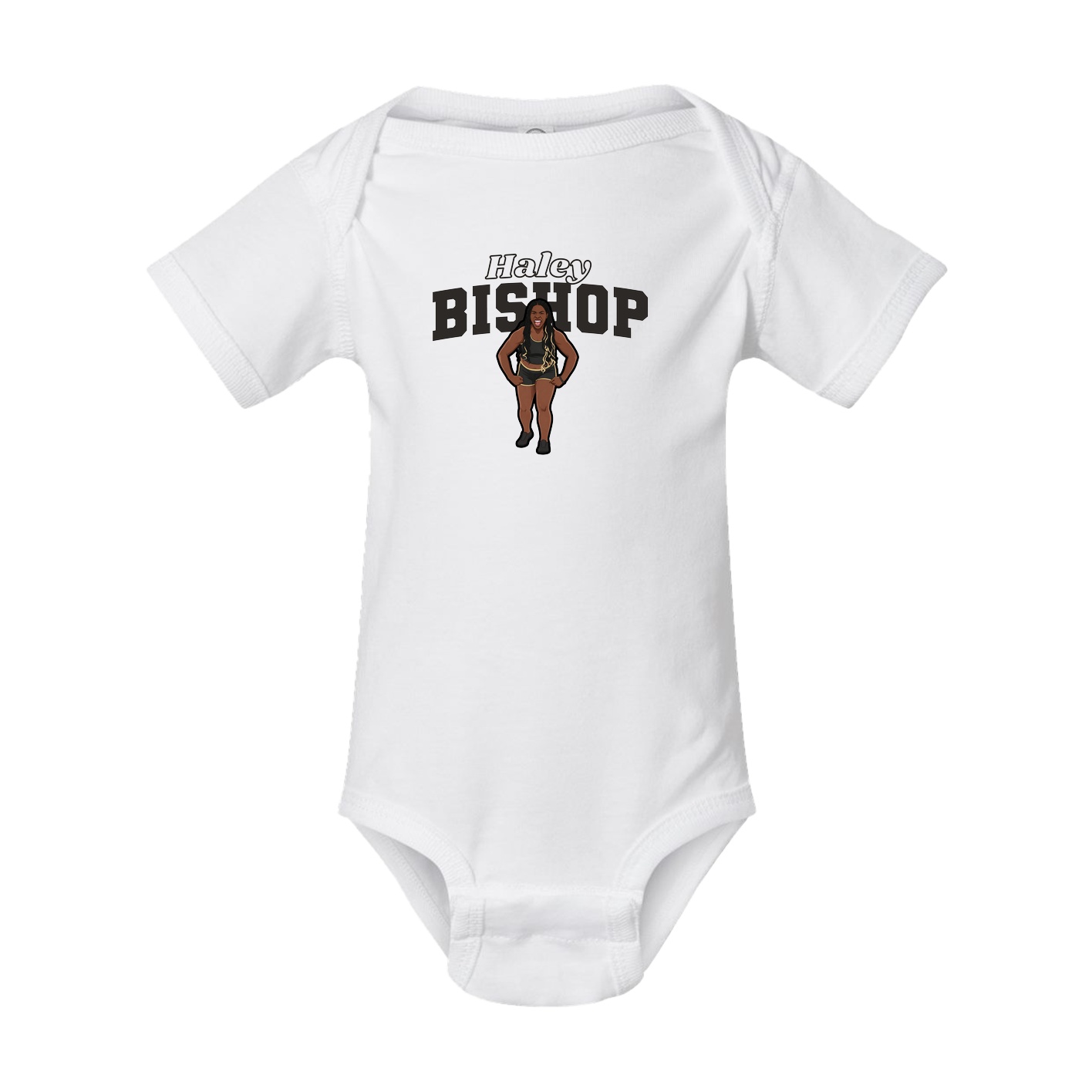 Baby Onesie — Name Arch in White