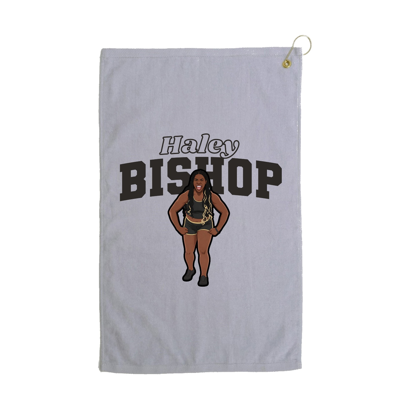 Golf Towel — Name Arch in Grey