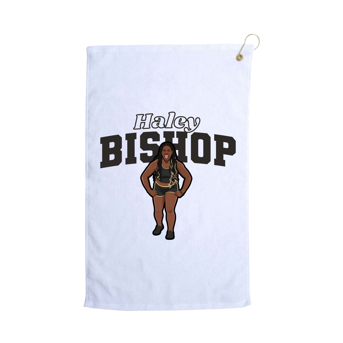 Golf Towel — Name Arch in White