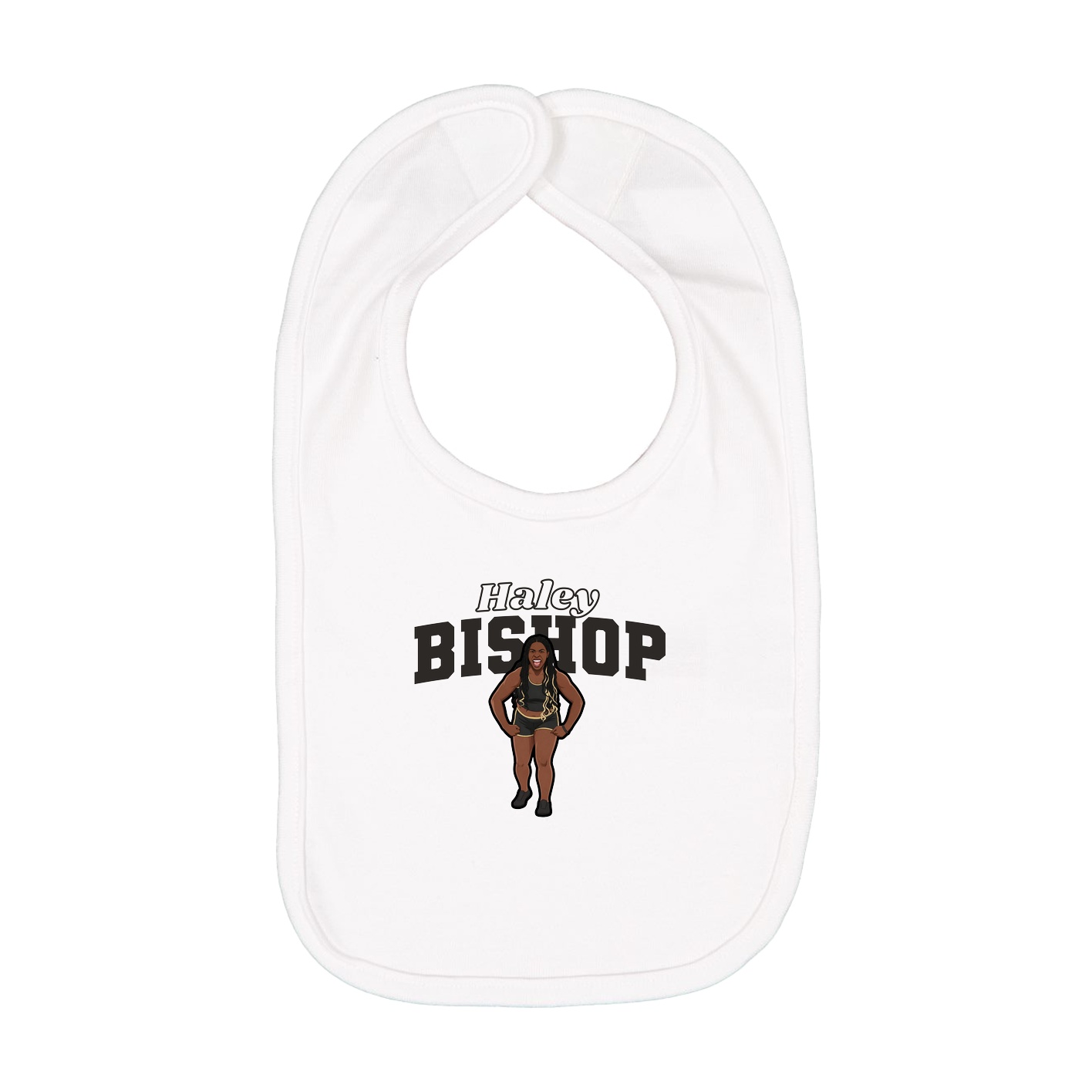Infant Bib — Name Arch in White