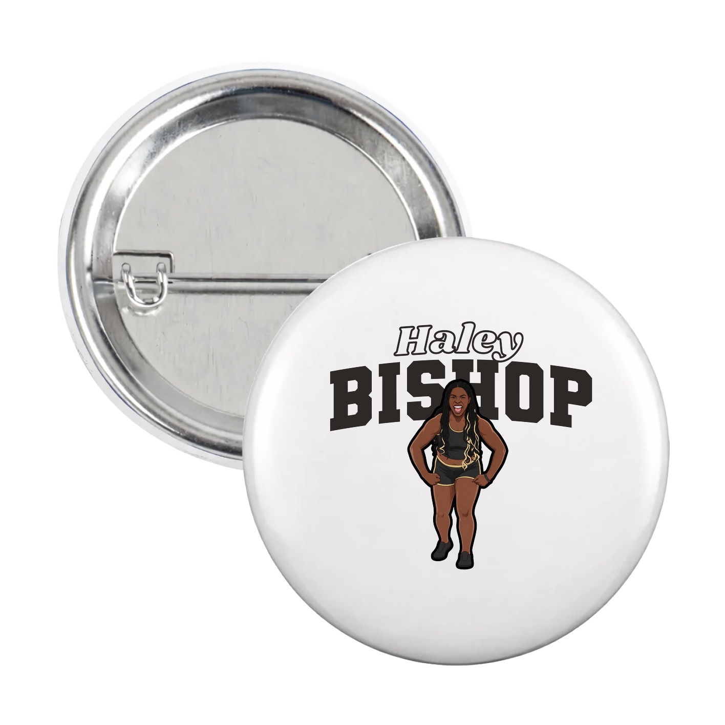 Game Day Button — Name Arch in White