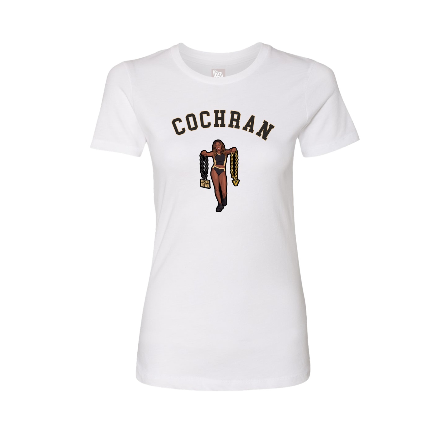 Fitted Women's Tee — Shirsey Arch in White