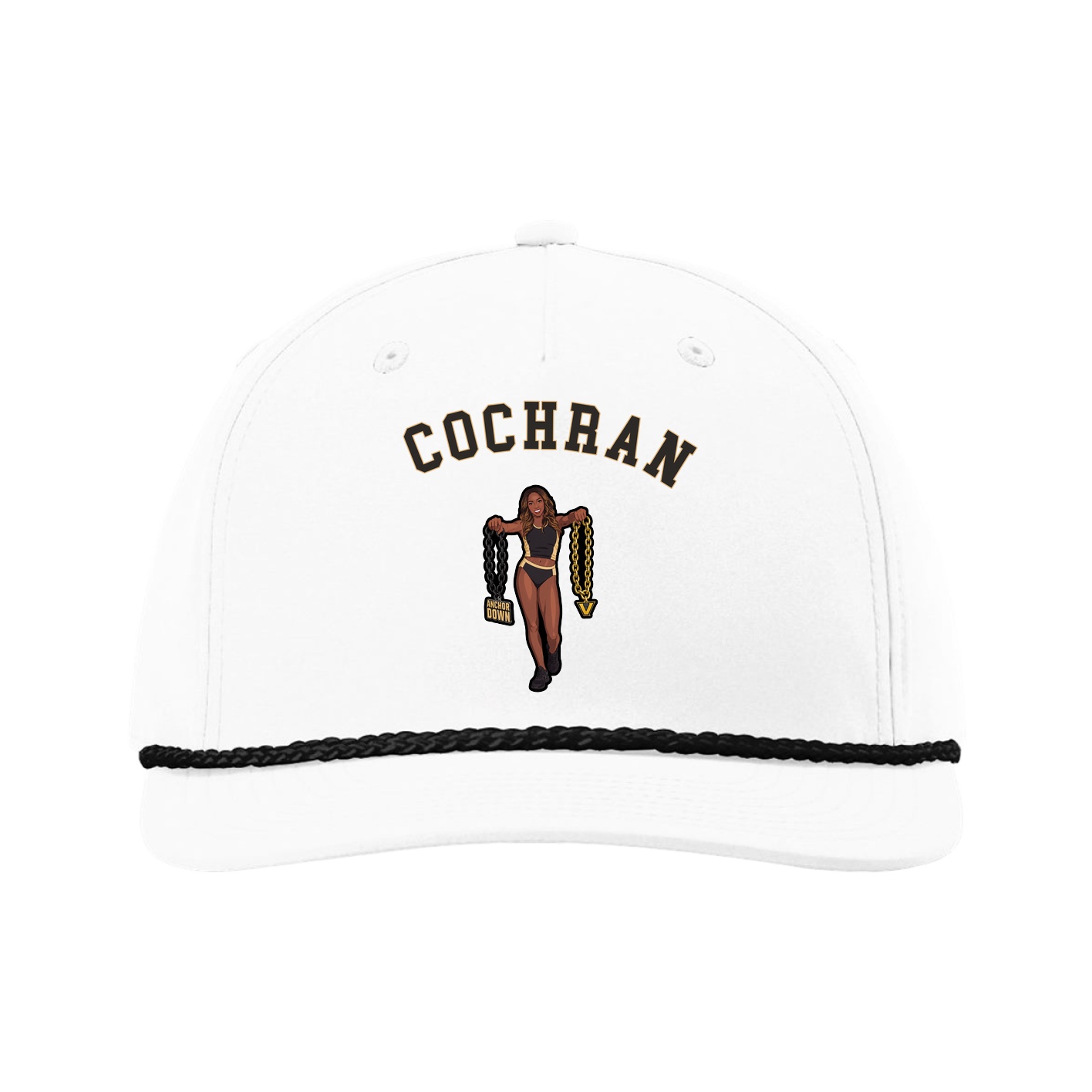 Five-Panel Classic Rope Cap — Shirsey Arch in White