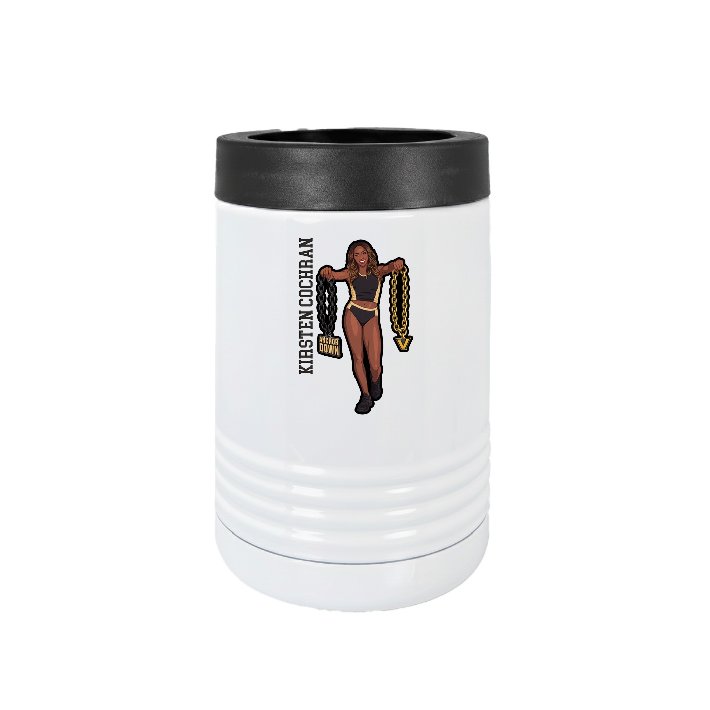 Beverage Holder — Name Vertical in White