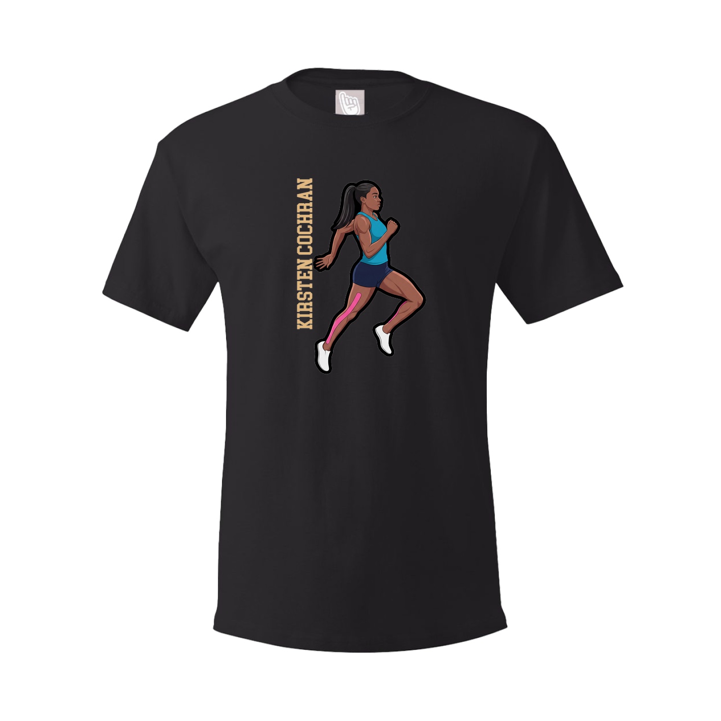 Youth Tee — Name Vertical in Black