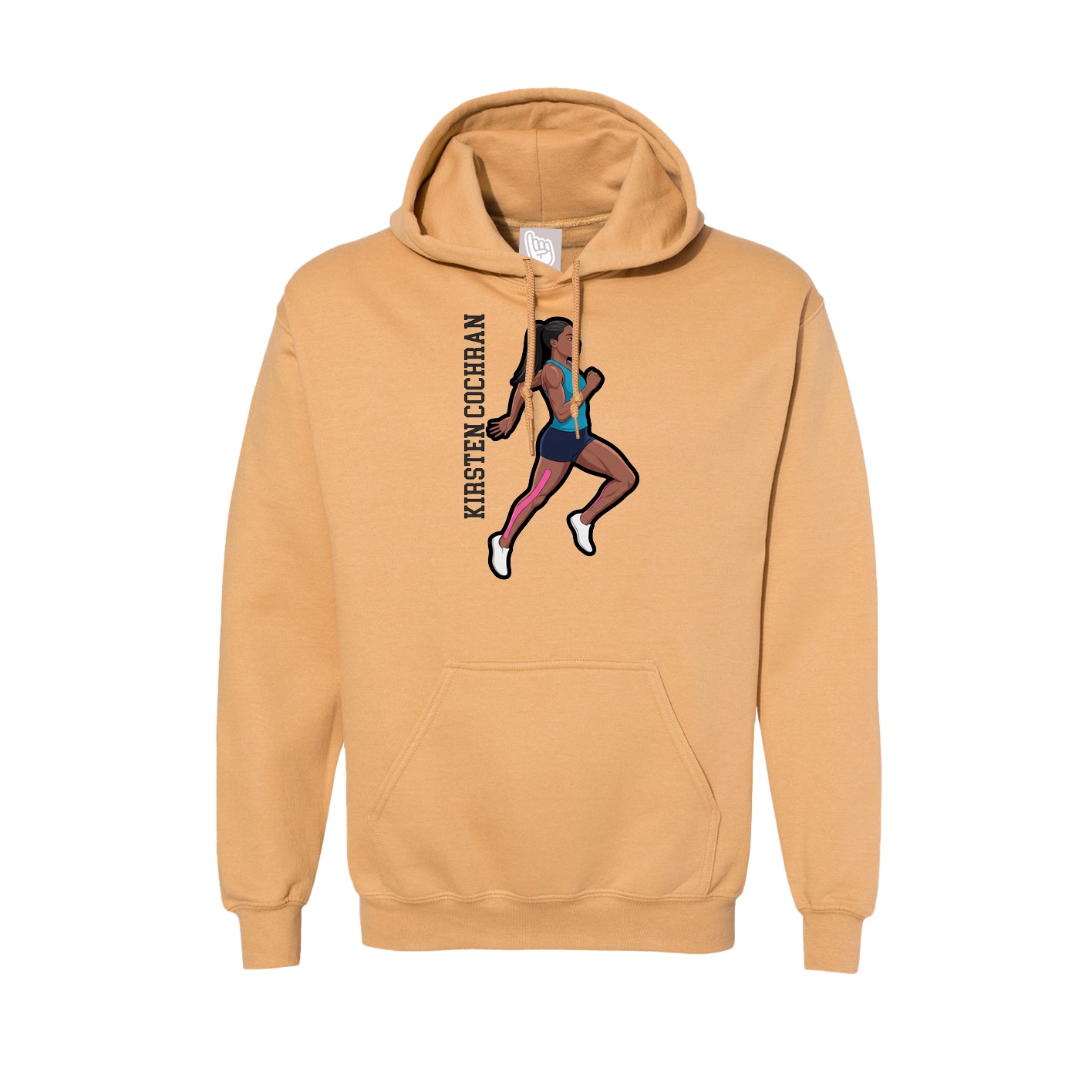 Hoodie — Name Vertical in Vegas Gold