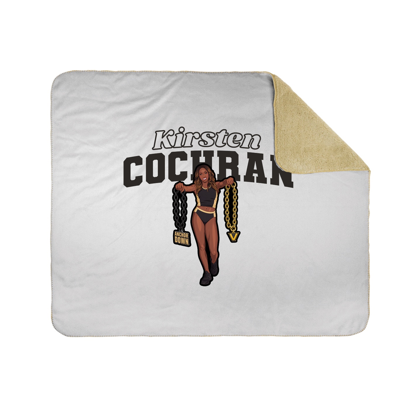 Throw Blanket — Name Arch in White