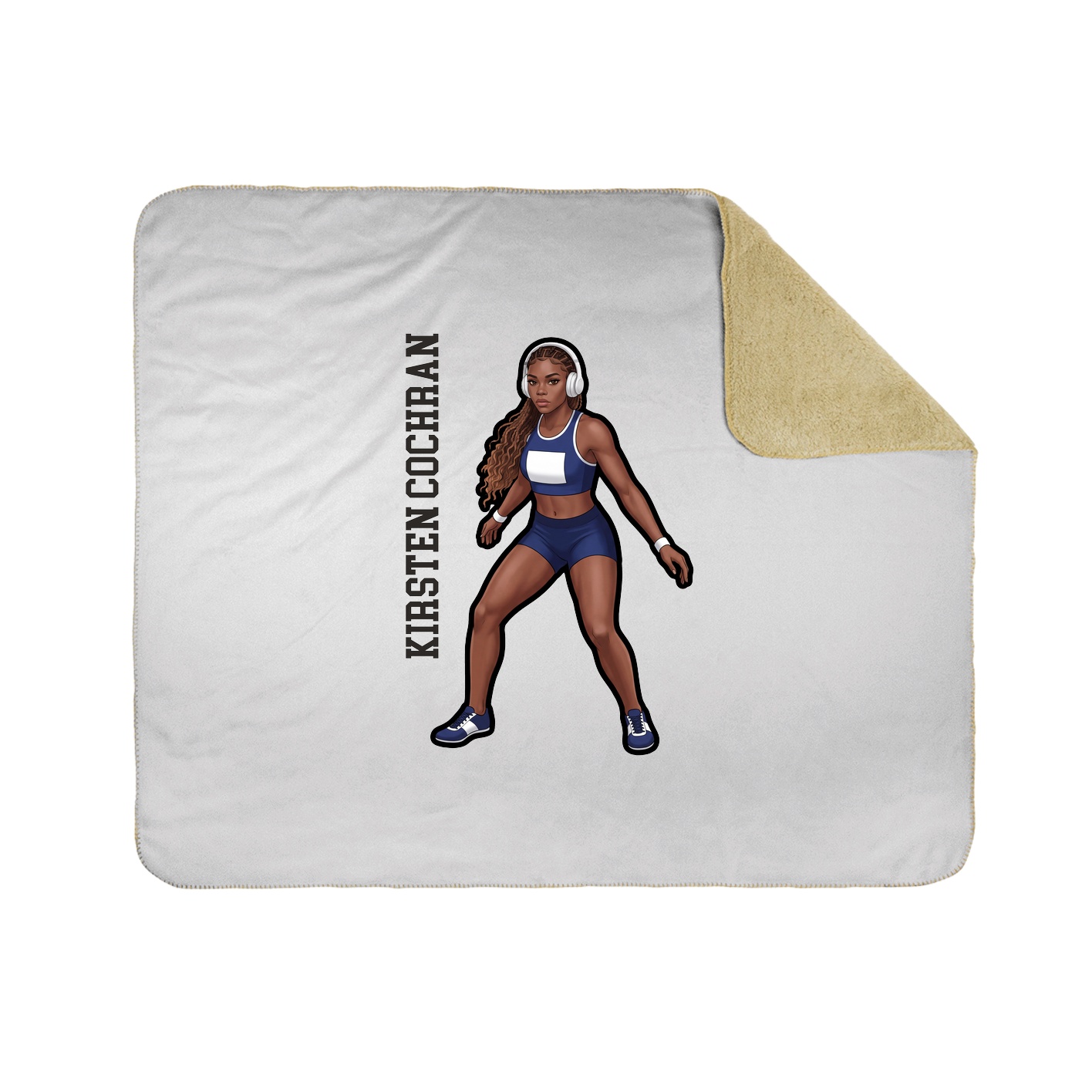 Throw Blanket — Name Vertical in White