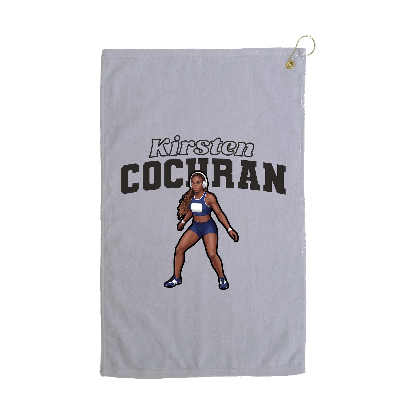 Golf Towel — Name Arch in Grey