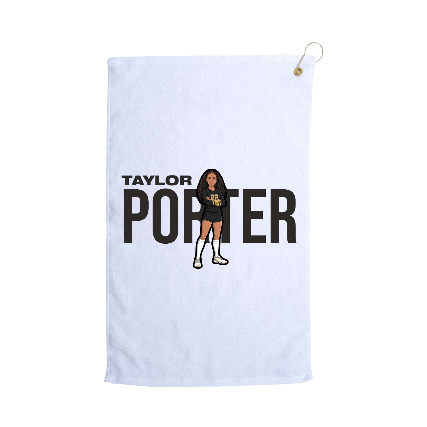 Golf Towel — Player Name in White