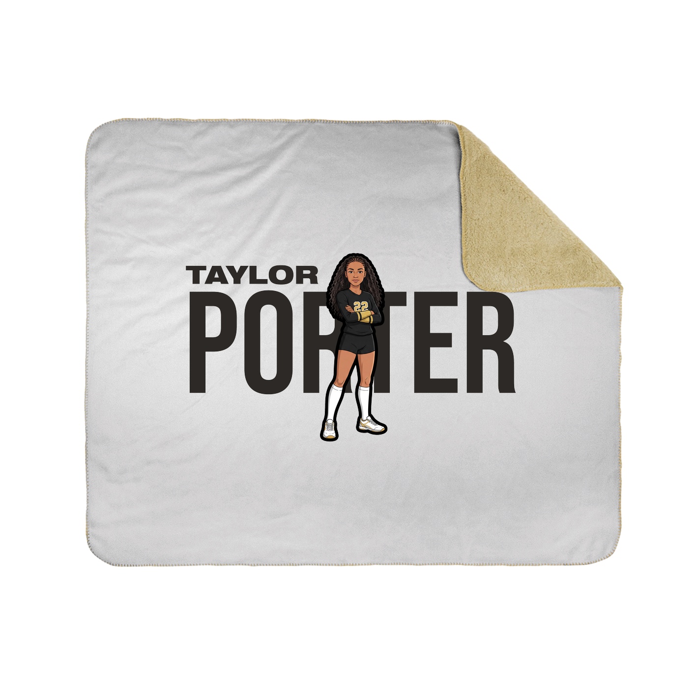 Throw Blanket — Player Name in White