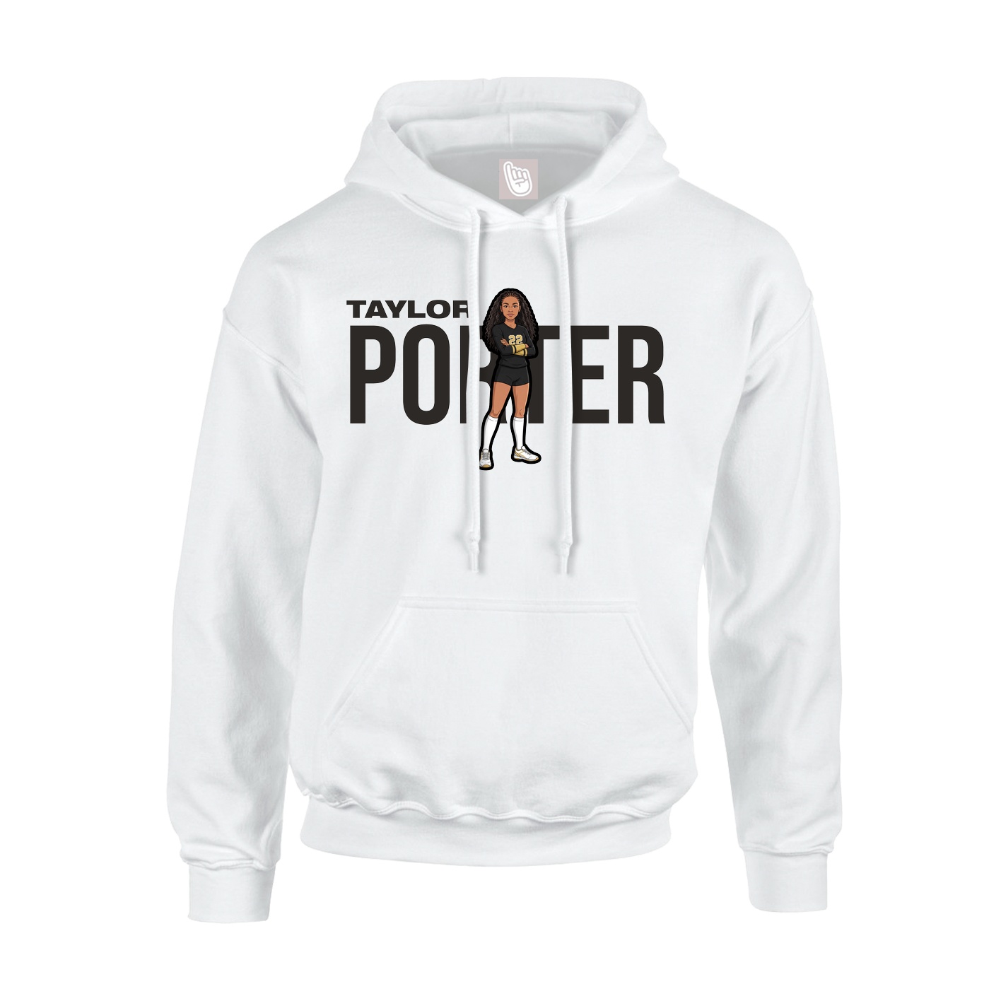 Youth Hoodie — Player Name in White
