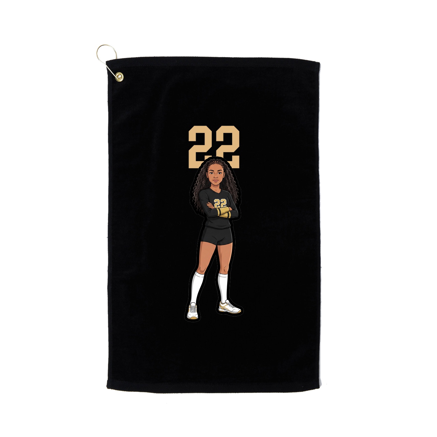 Golf Towel — Number Top in Black