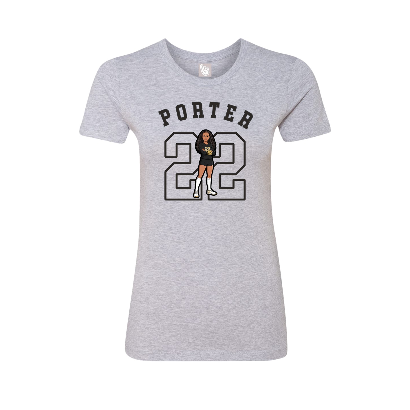 Fitted Women's Tee — Shirsey Arch in Grey