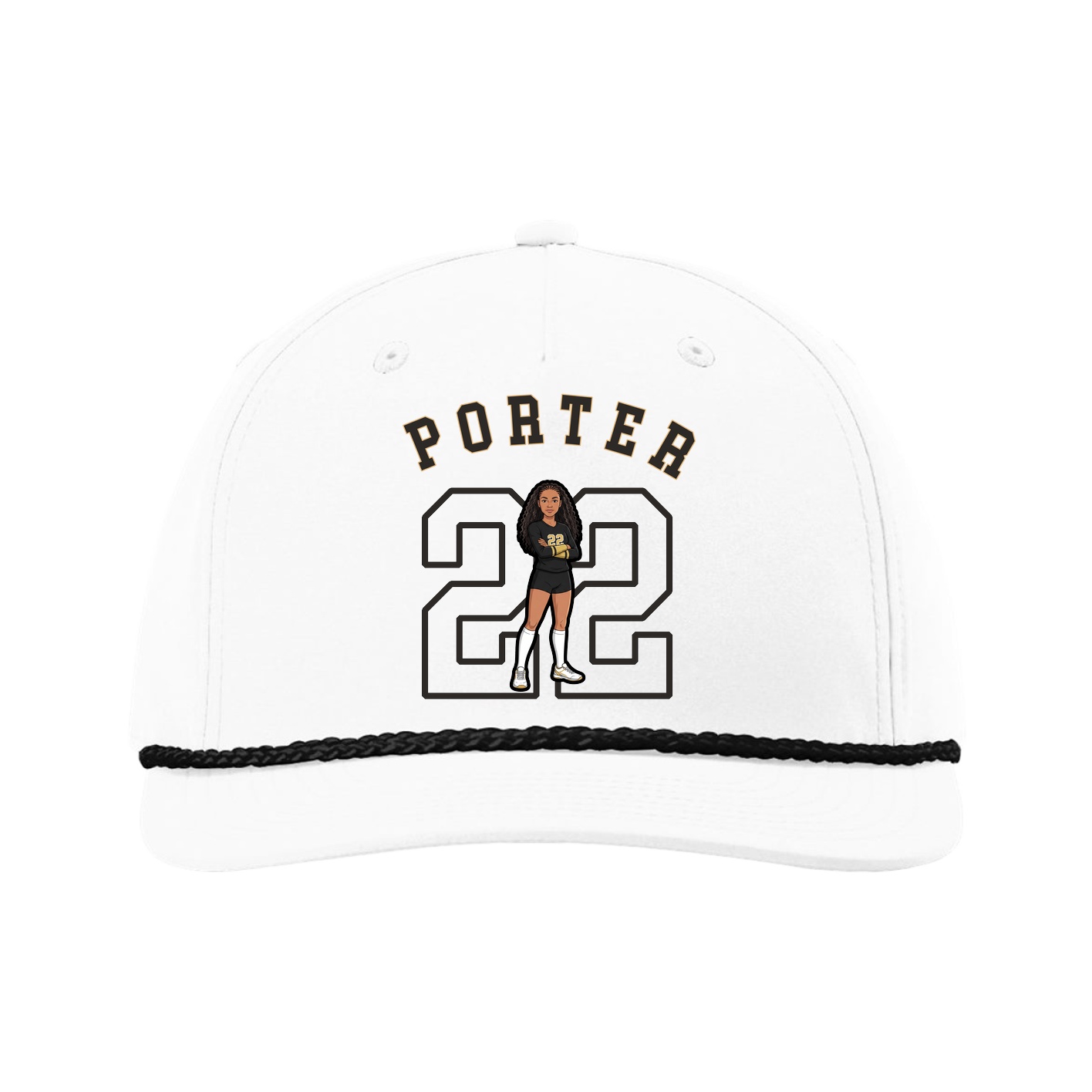 Five-Panel Classic Rope Cap — Shirsey Arch in White