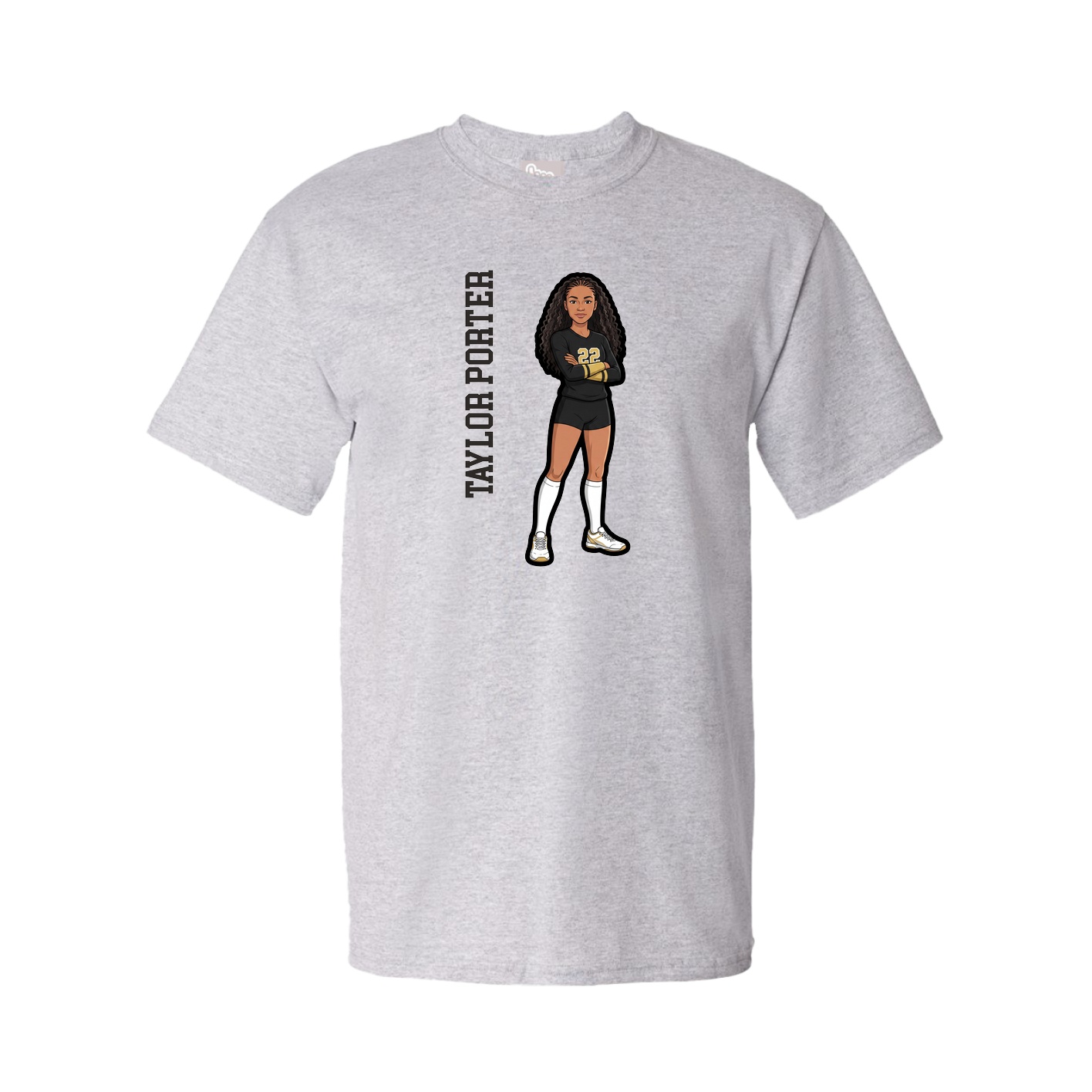Tee — Name Vertical in Grey