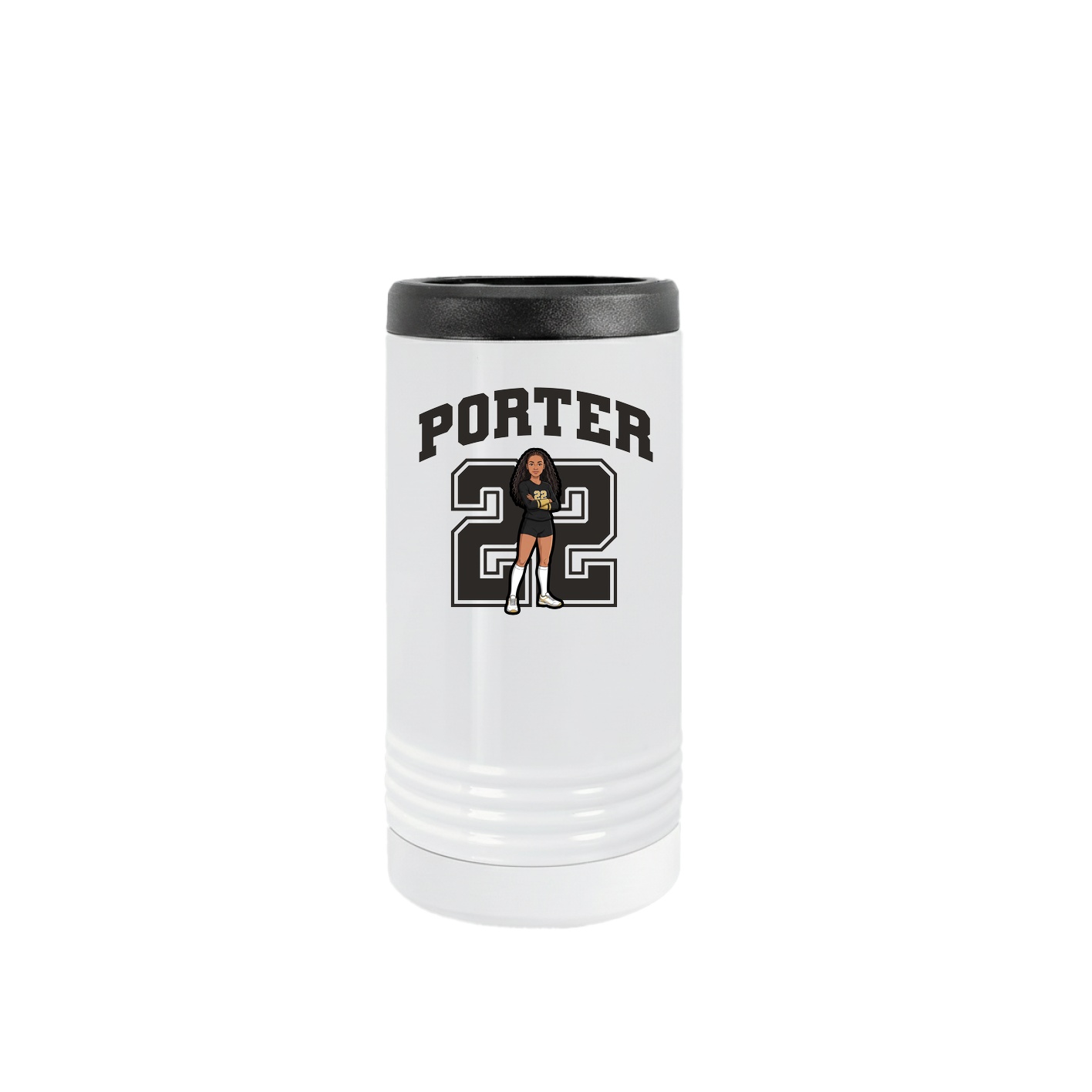 Slim Beverage Holder — Number in White