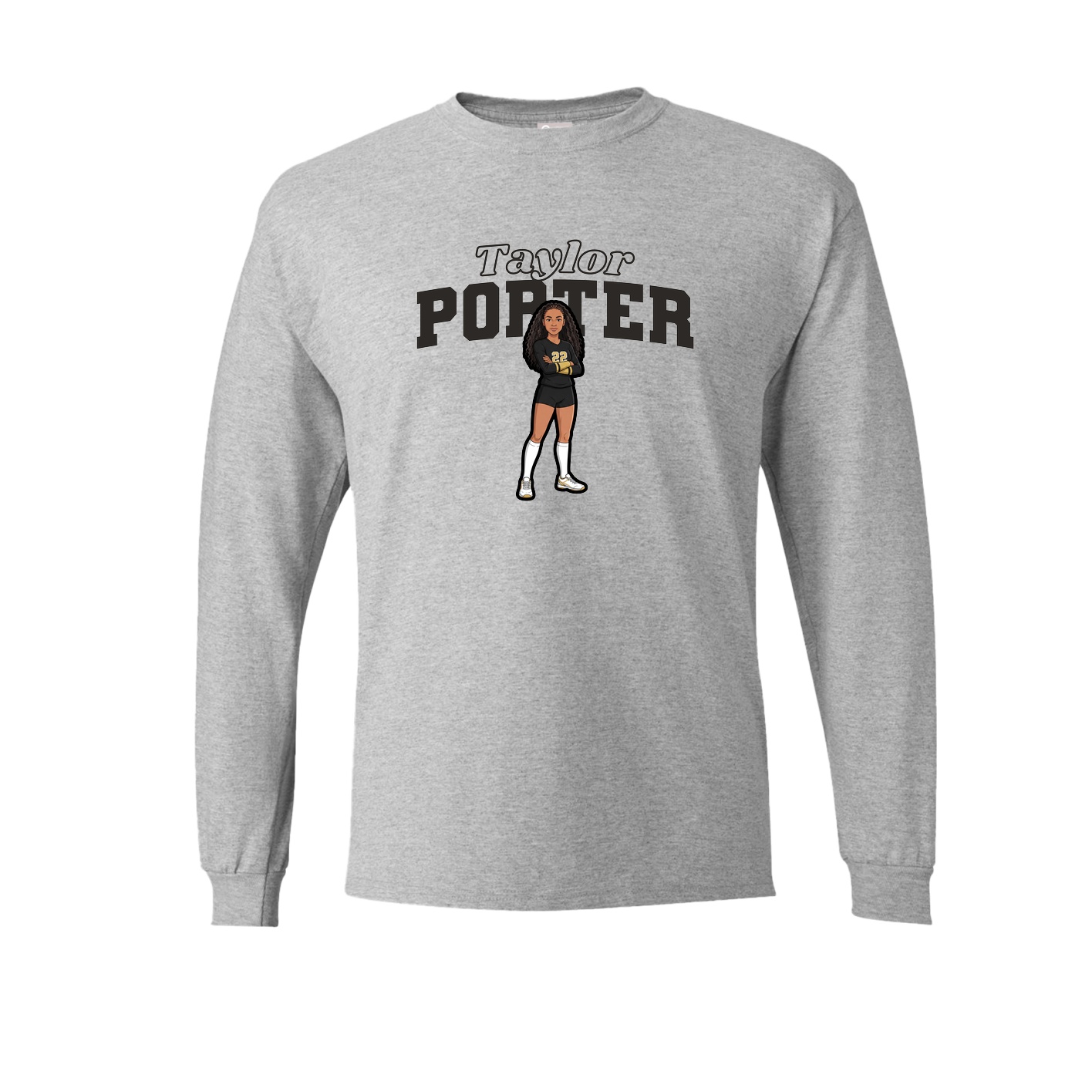 Long Sleeve Tee — Name Arch in Grey