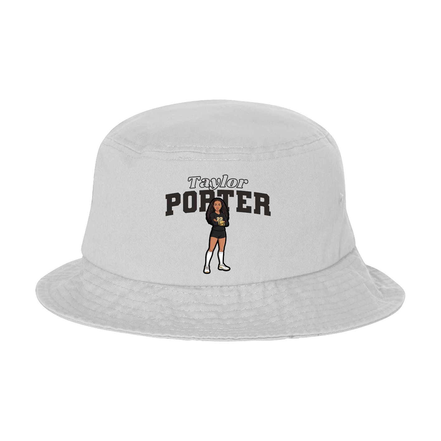 Bucket Cap — Name Arch in White