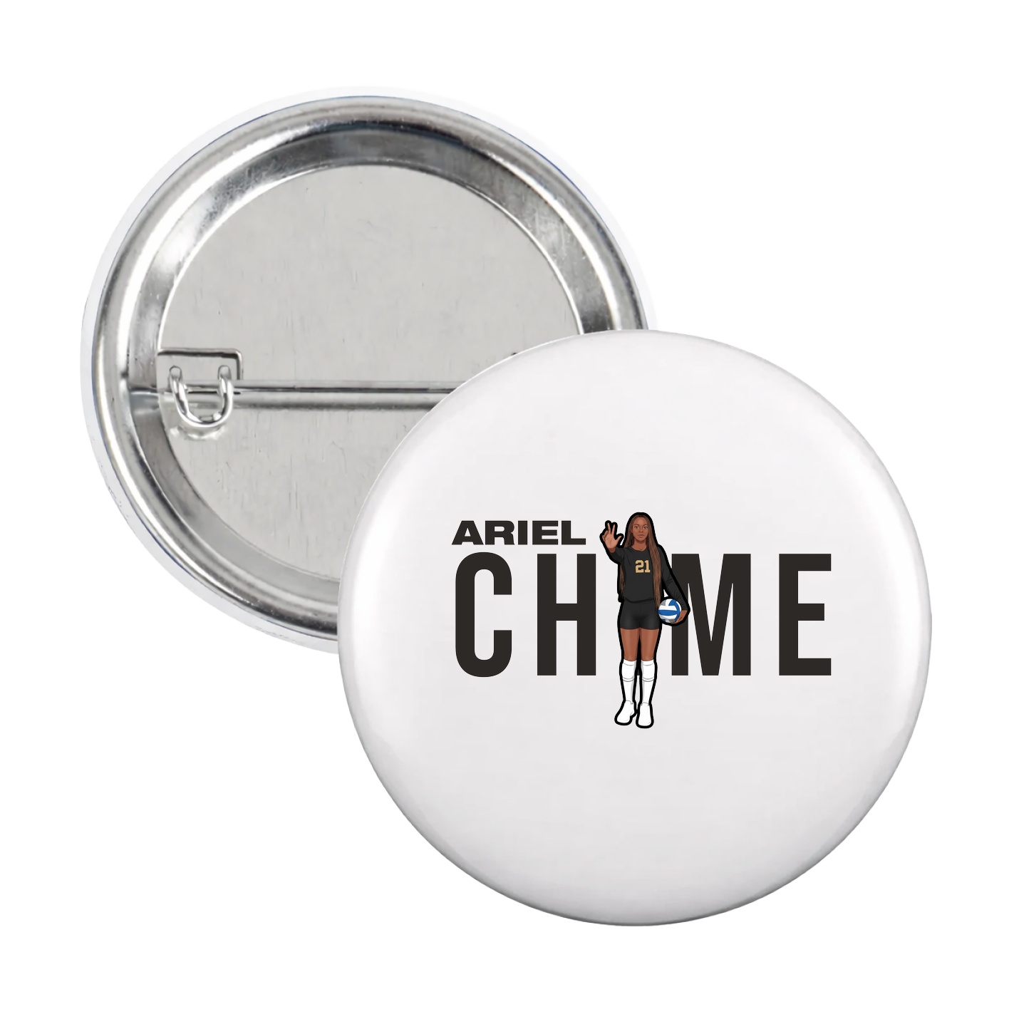 Game Day Button — Player Name in White
