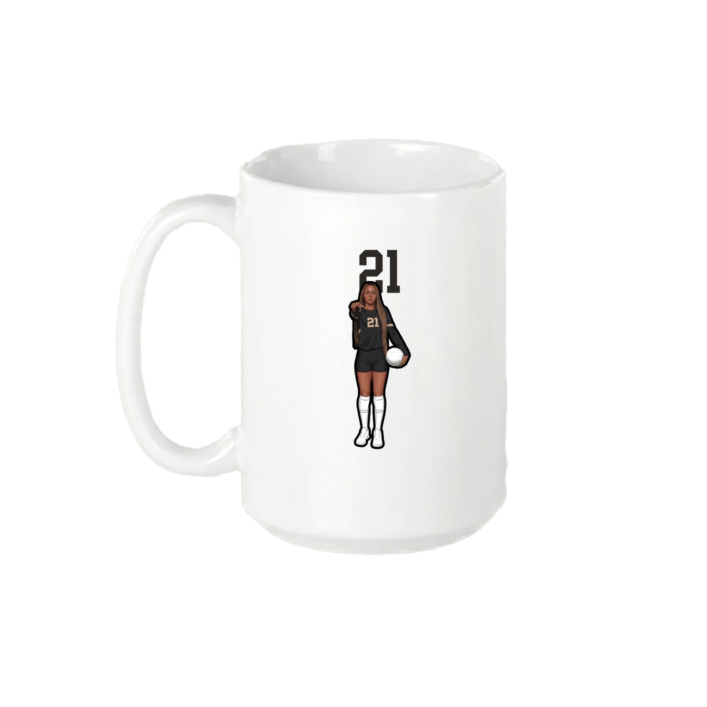 15oz Coffee Mug — Number Top in White