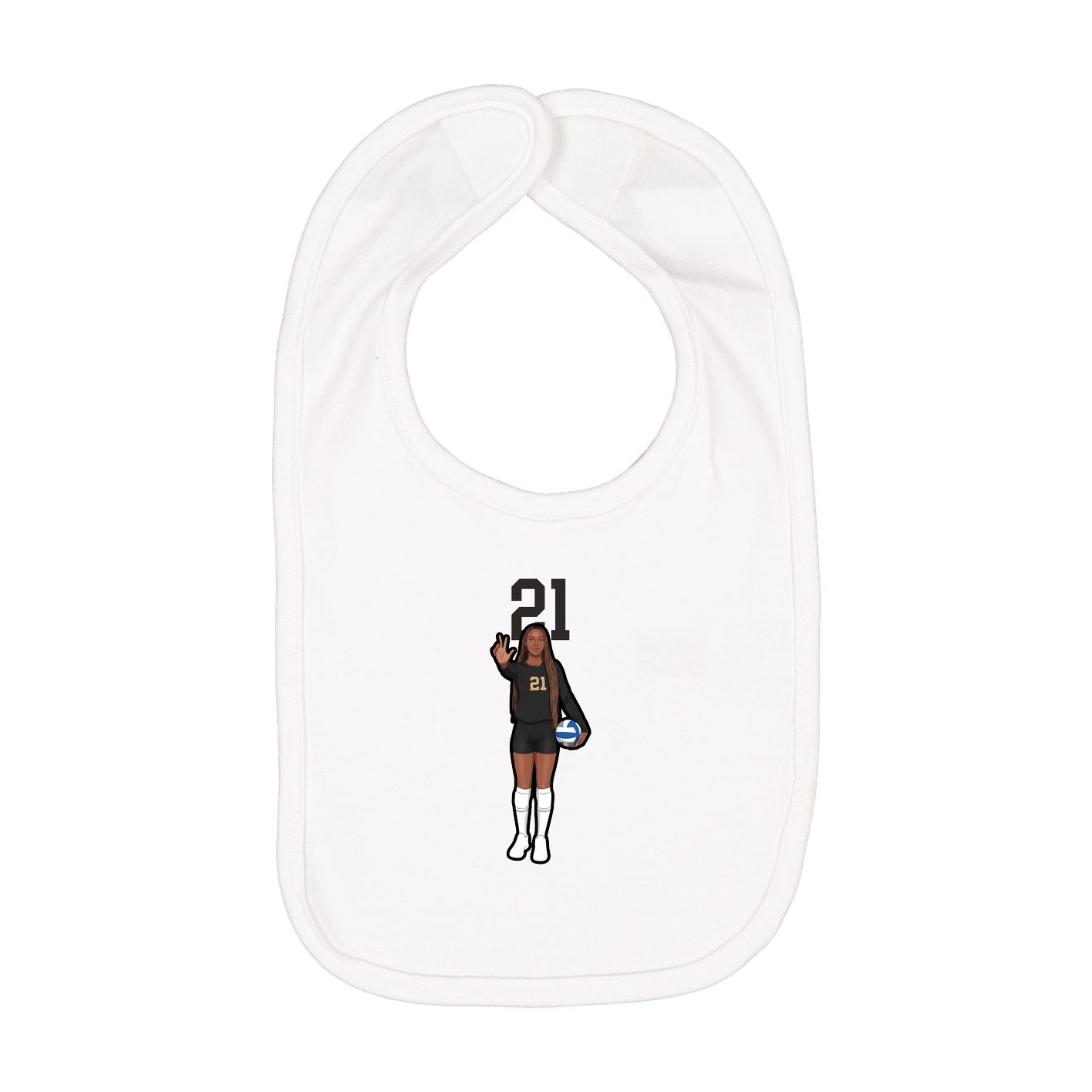 Infant Bib — Number Top in White